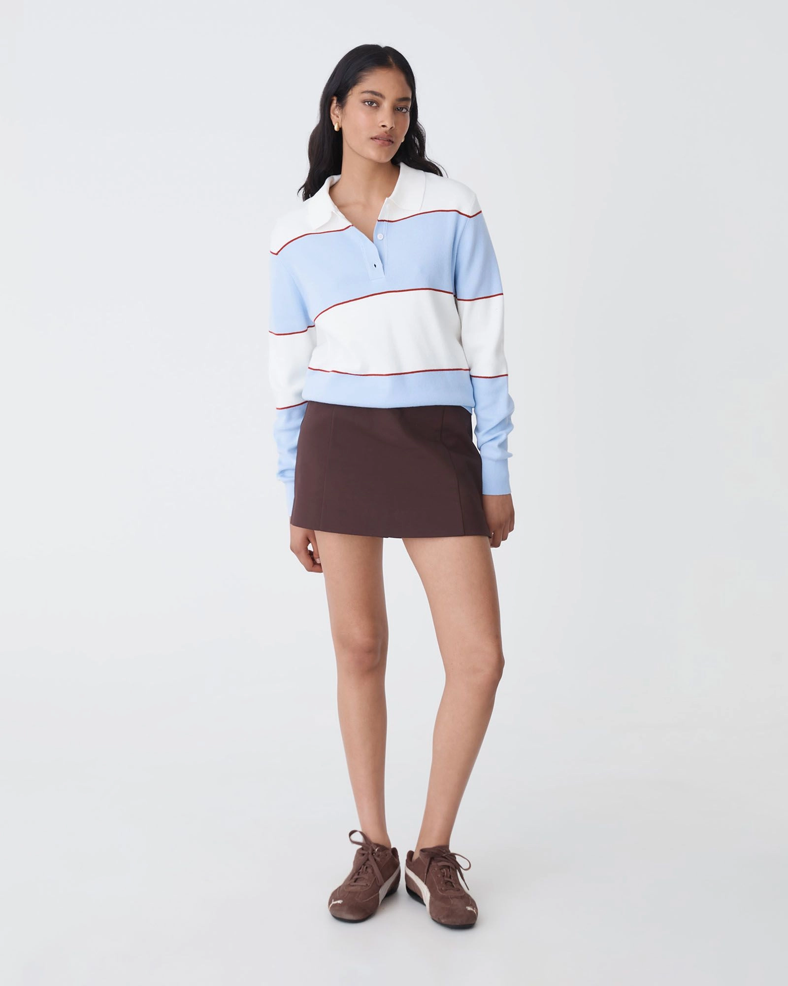 Forcast Clothing - Brenda Stripe Collared Sweater
