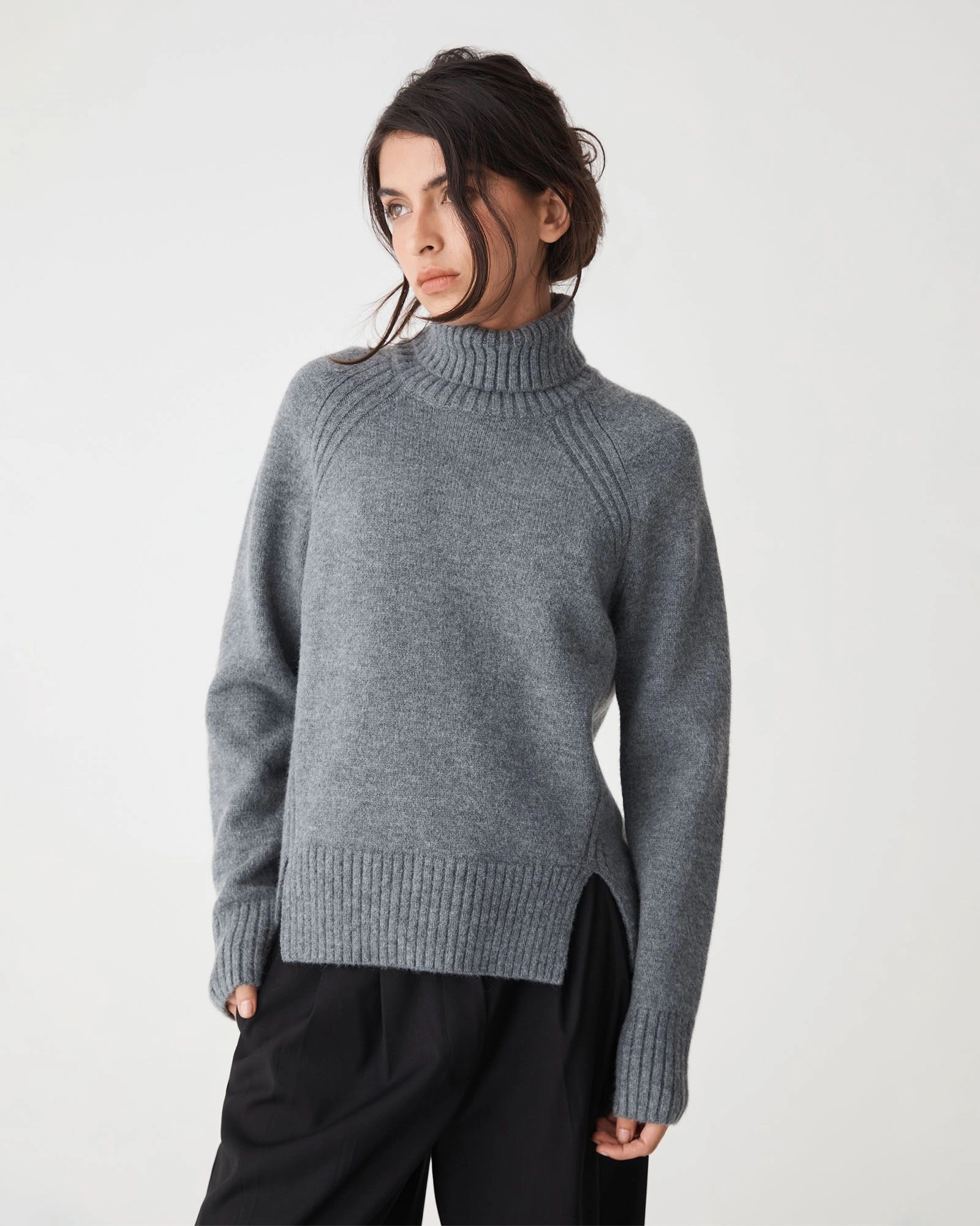 Forcast Clothing - Jada Notch Hem Turtleneck Knit