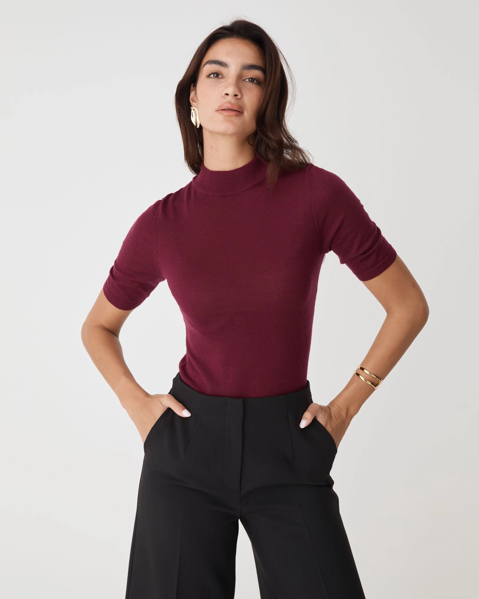 Forcast Clothing - Ellen Wool Short Sleeve Knit