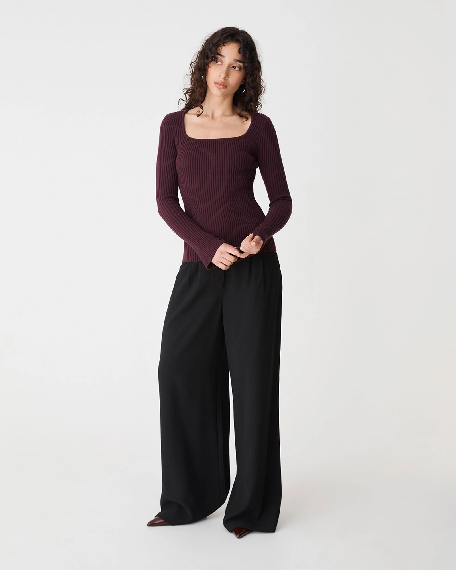Forcast Clothing - Zahlia Square Neck Rib Knit