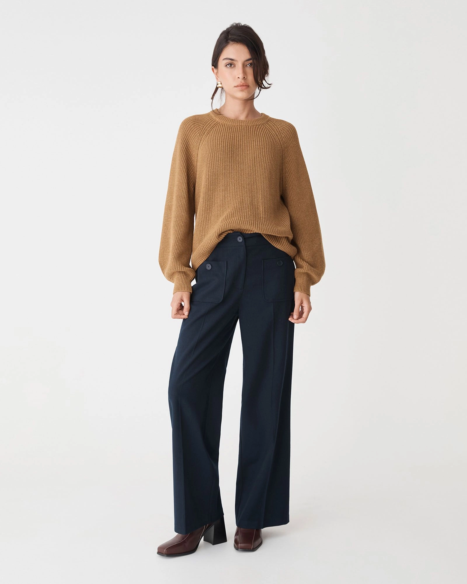 Forcast Clothing - Meg Crew Neck Rib Knit Jumper
