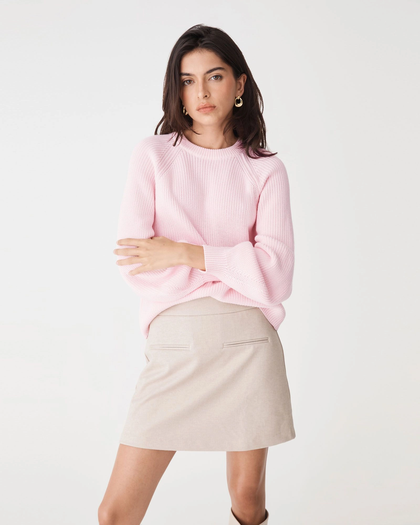 Forcast Clothing - Meg Crew Neck Rib Knit Jumper