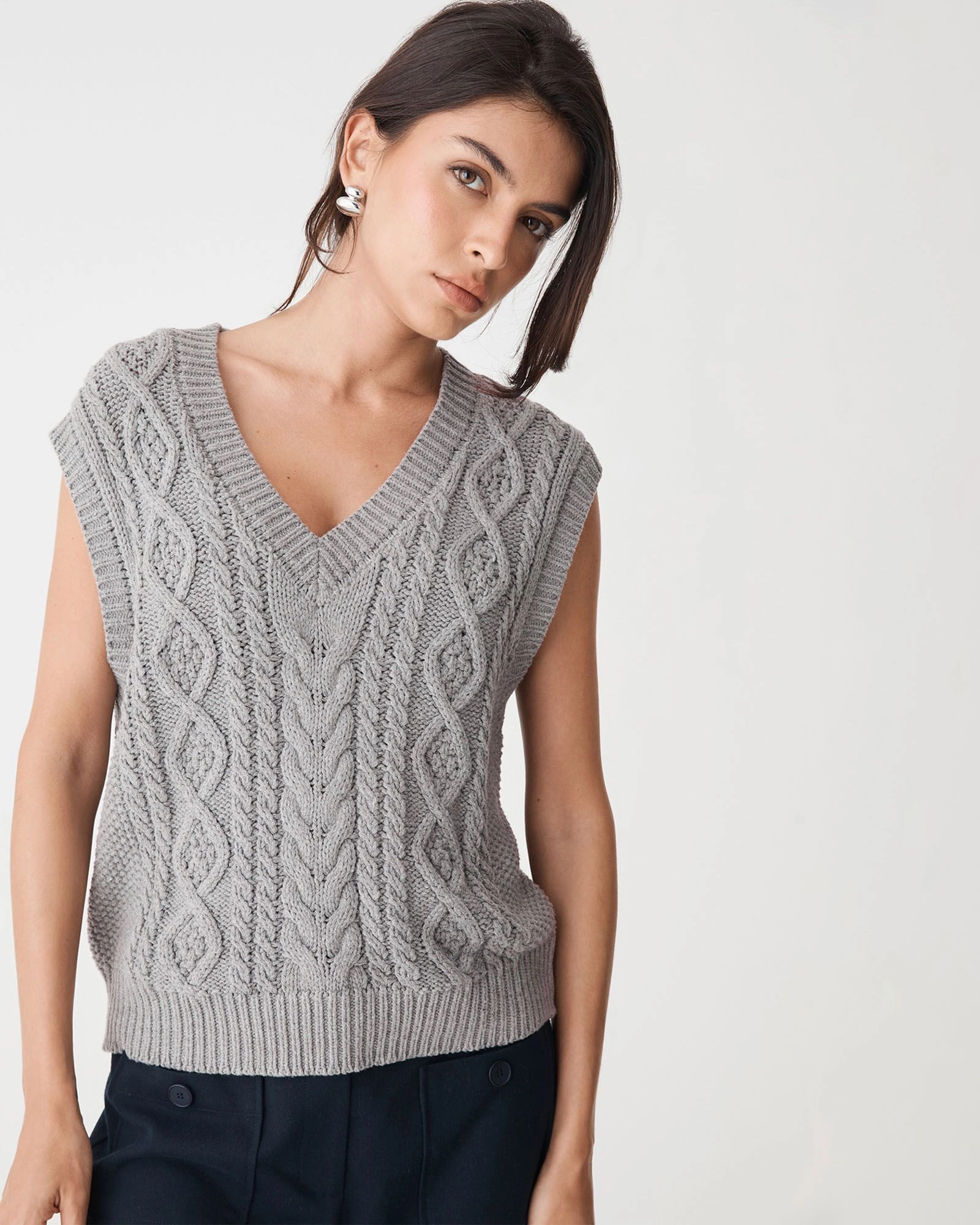 Forcast Clothing - Poppy Sleeveless Cable Knit