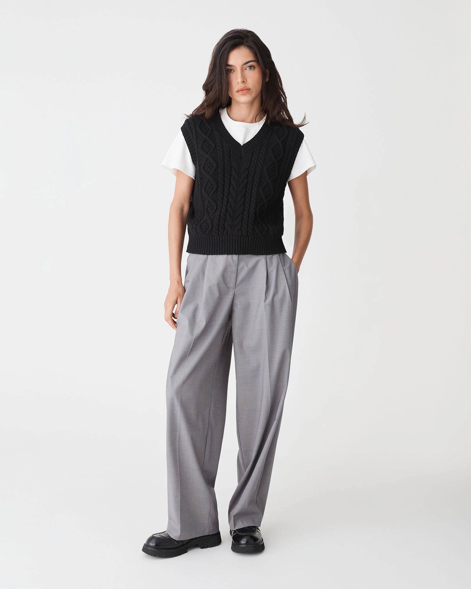 Forcast Clothing - Poppy Sleeveless Cable Knit