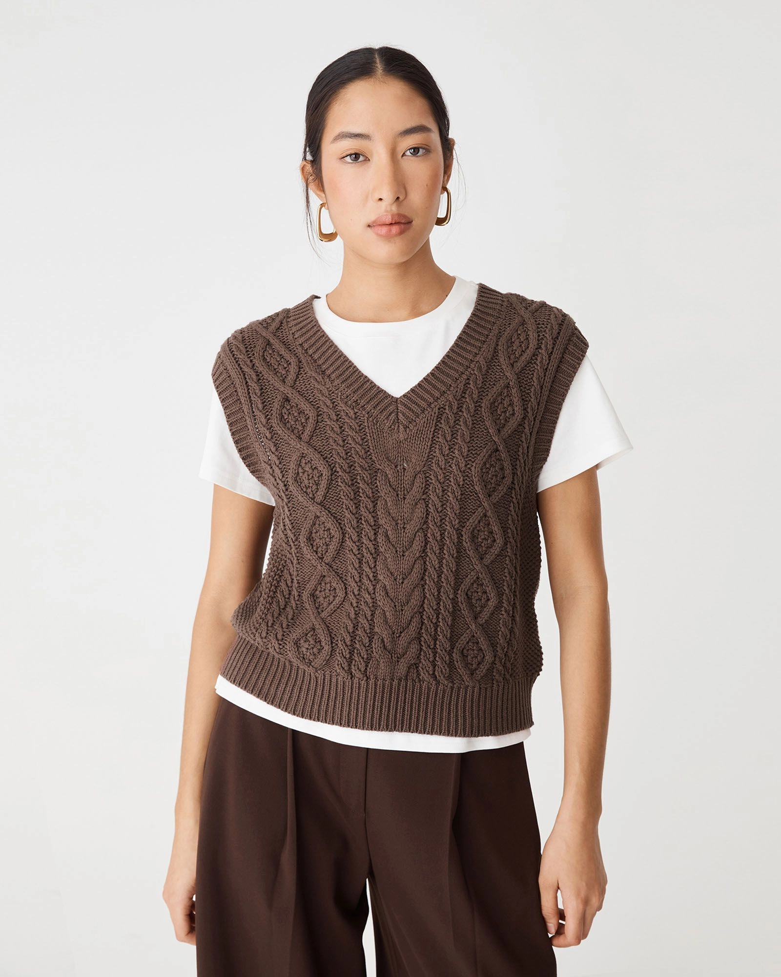 Forcast Clothing - Poppy Sleeveless Cable Knit