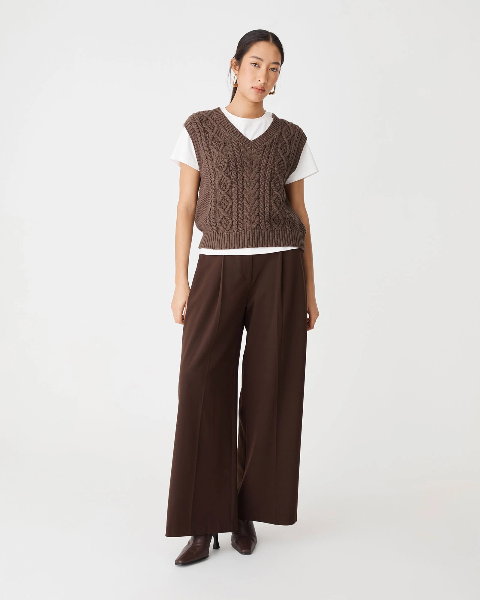 Forcast Clothing - Poppy Sleeveless Cable Knit