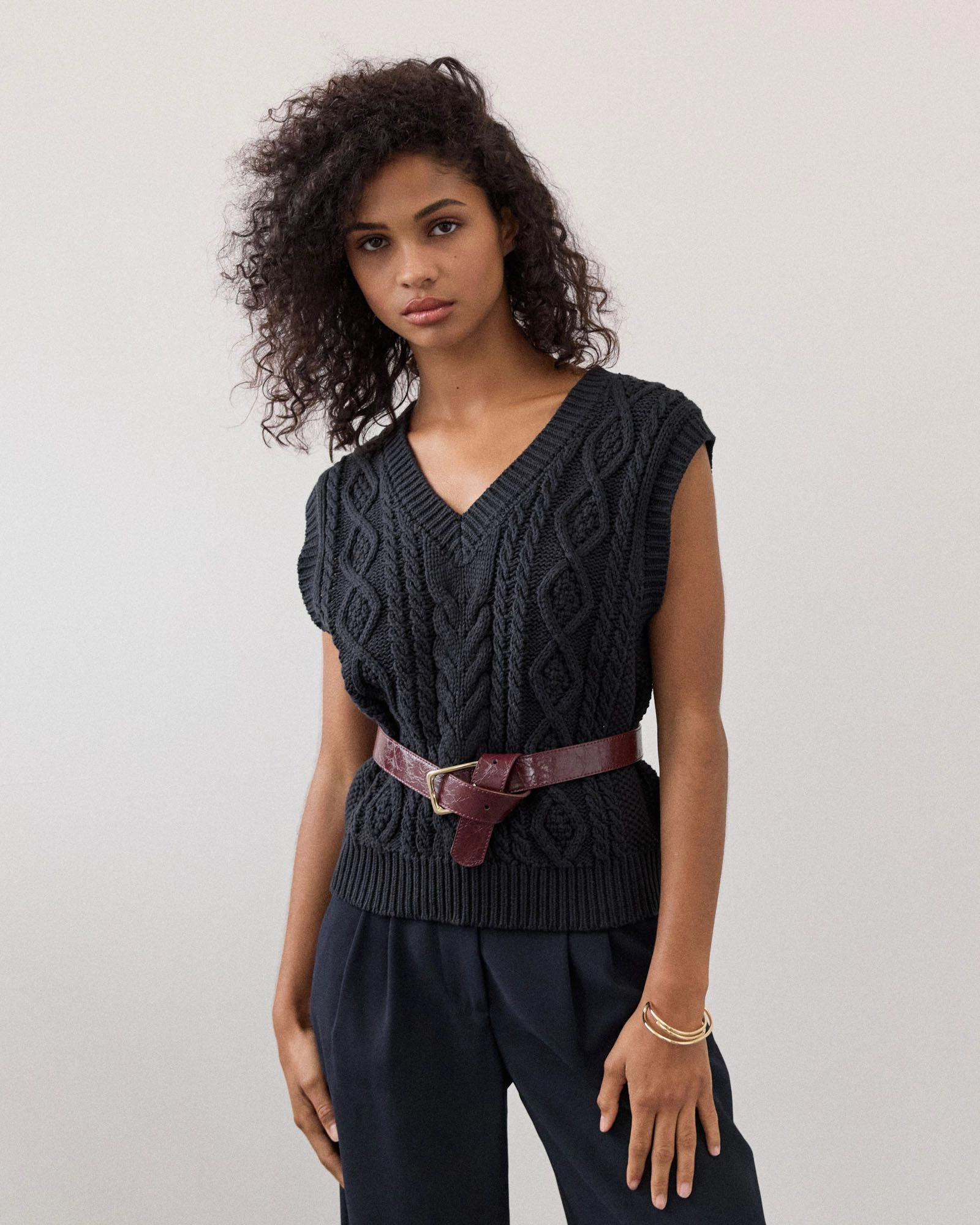 Forcast Clothing - Poppy Sleeveless Cable Knit