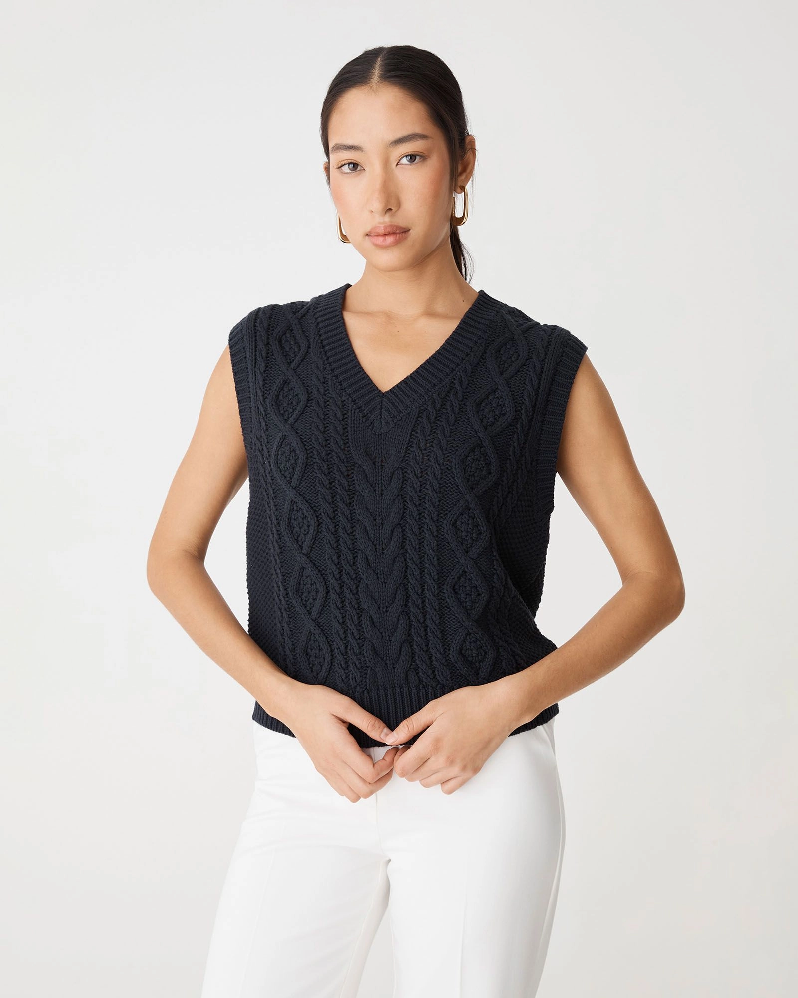 Forcast Clothing - Poppy Sleeveless Cable Knit