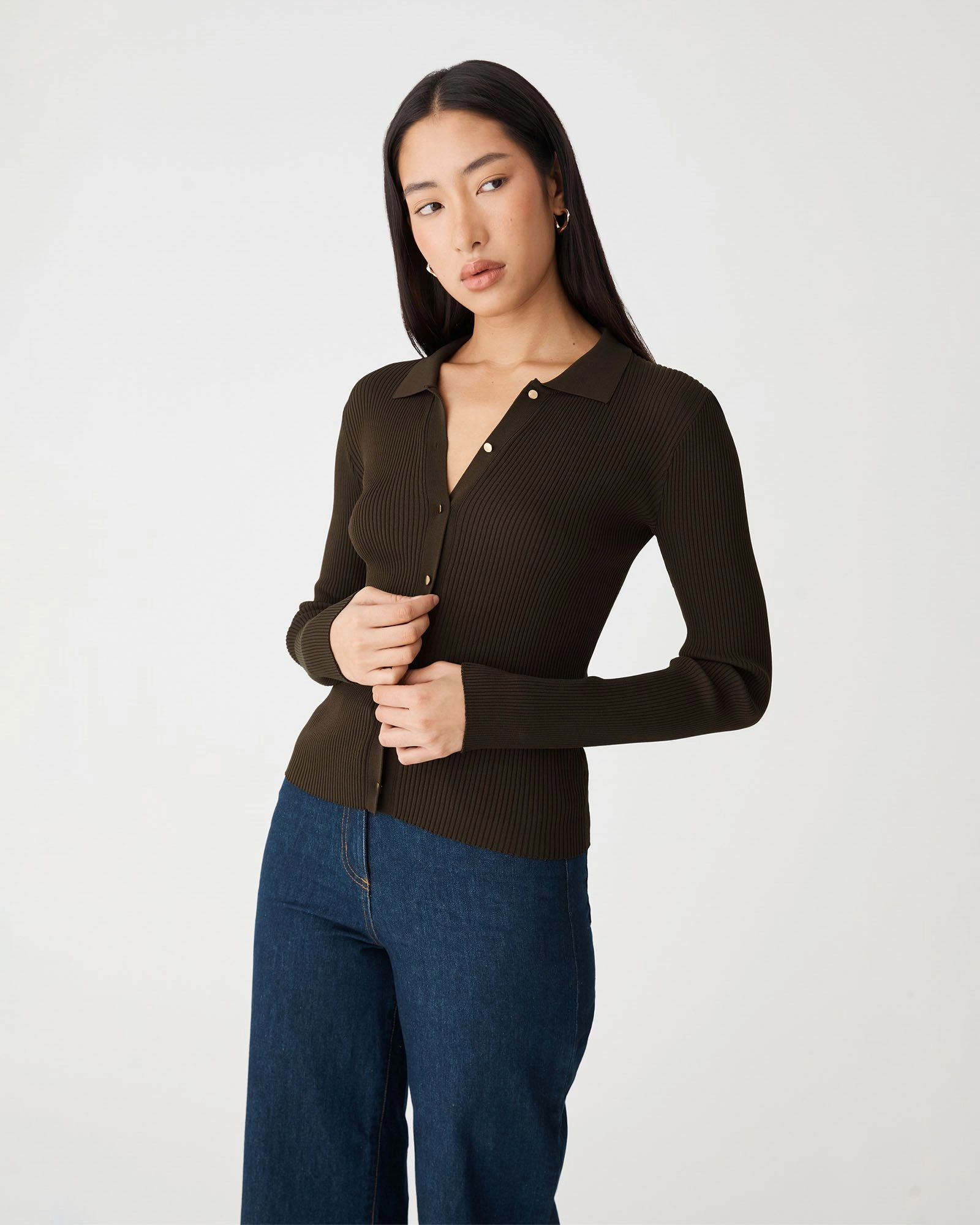 Forcast Clothing - Bristol Collared Rib Cardigan