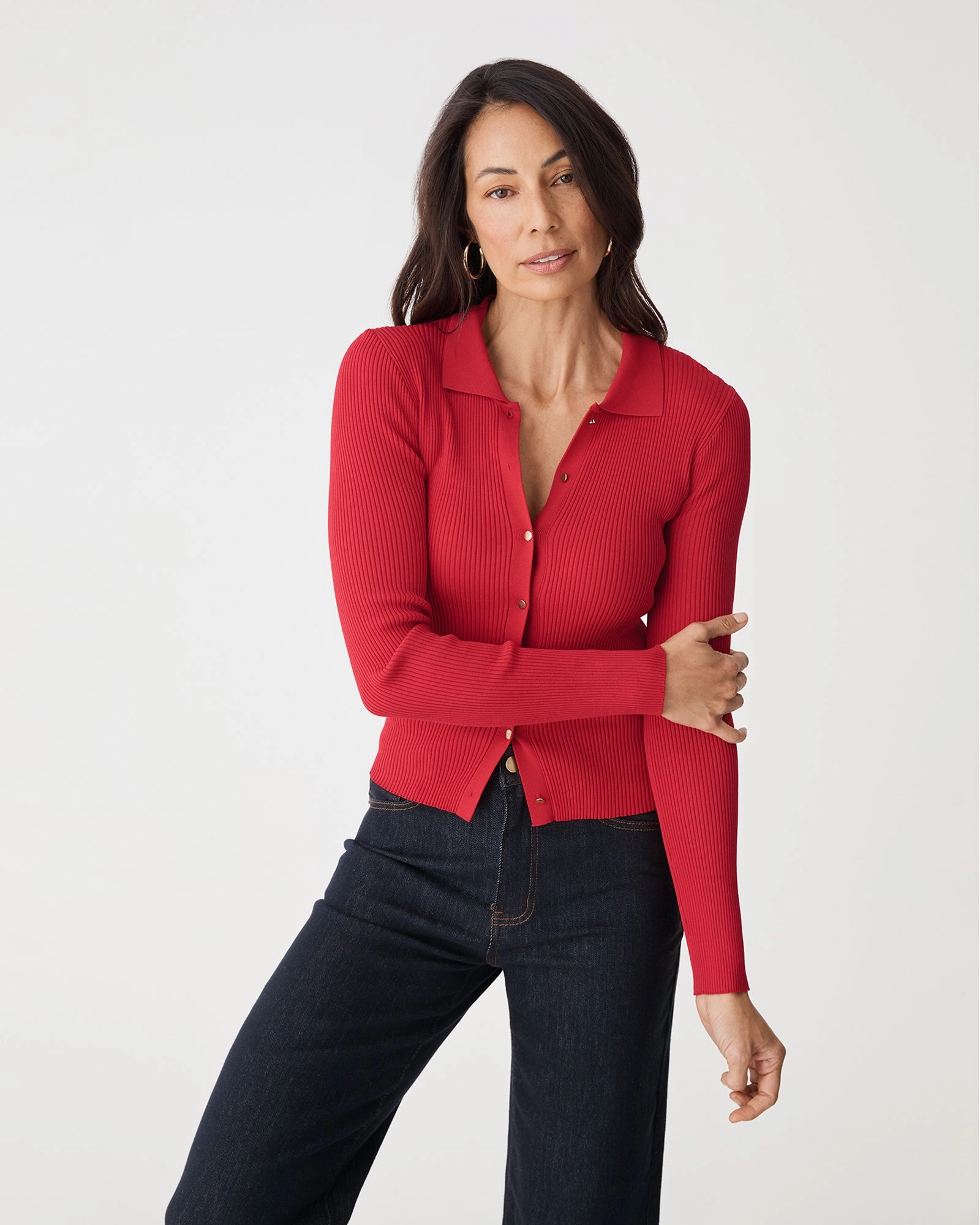 Forcast Clothing - Bristol Collared Rib Cardigan