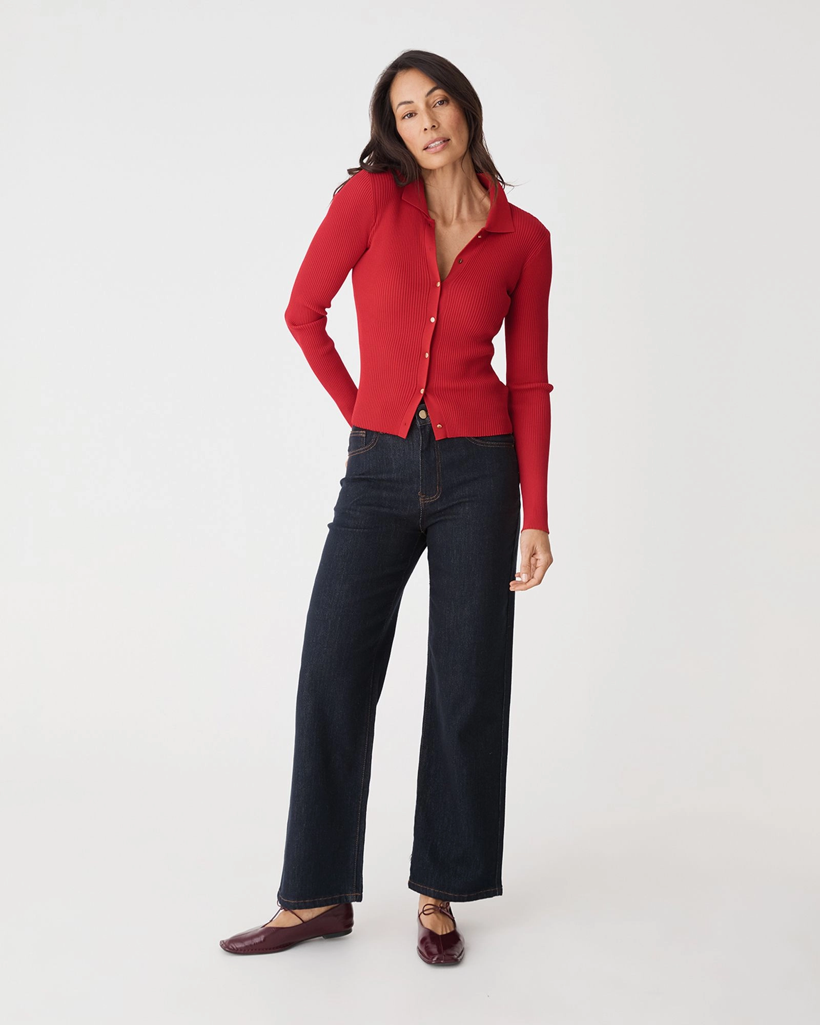 Forcast Clothing - Bristol Collared Rib Cardigan