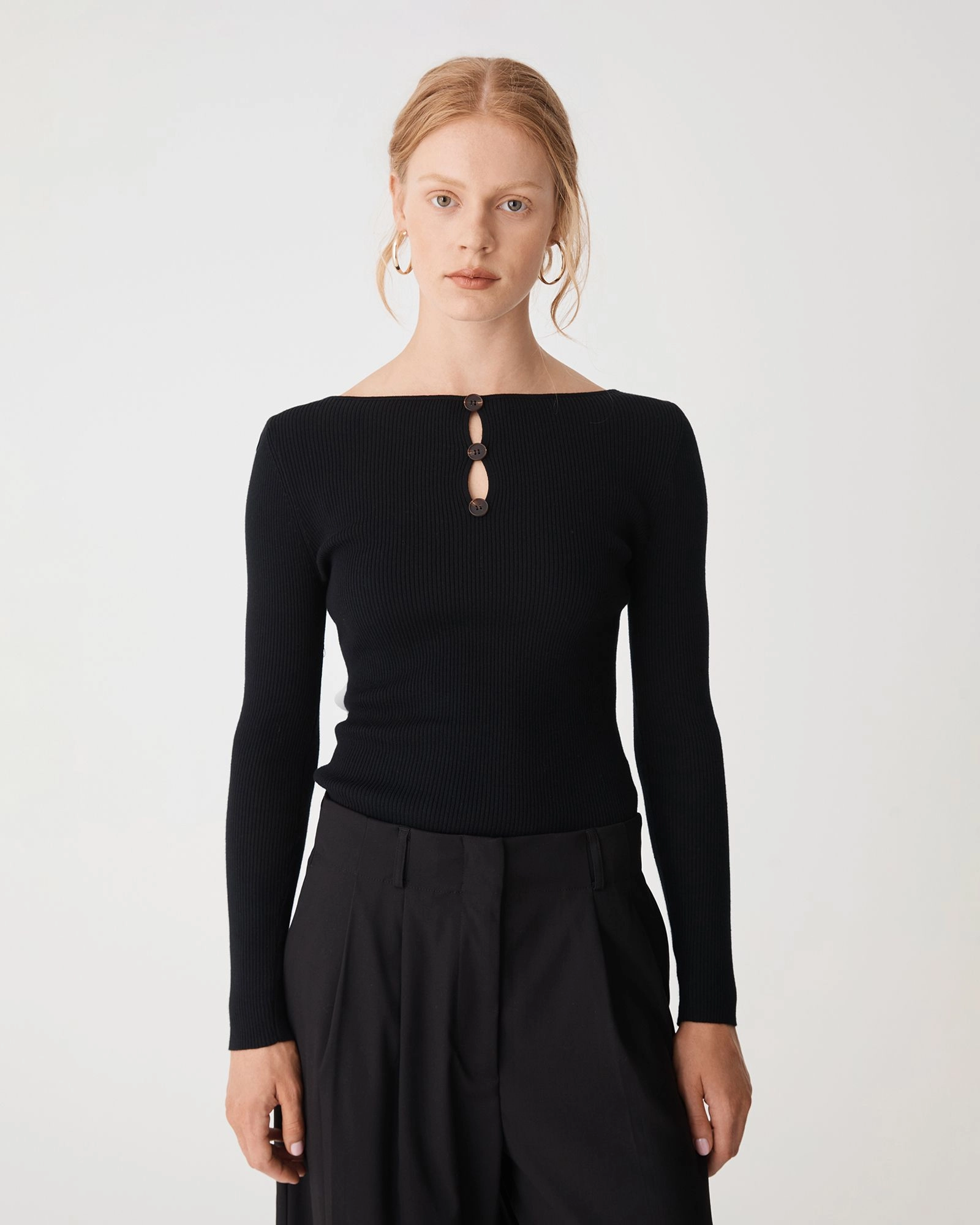 Forcast Clothing - Logan Button Keyhole Rib Knit