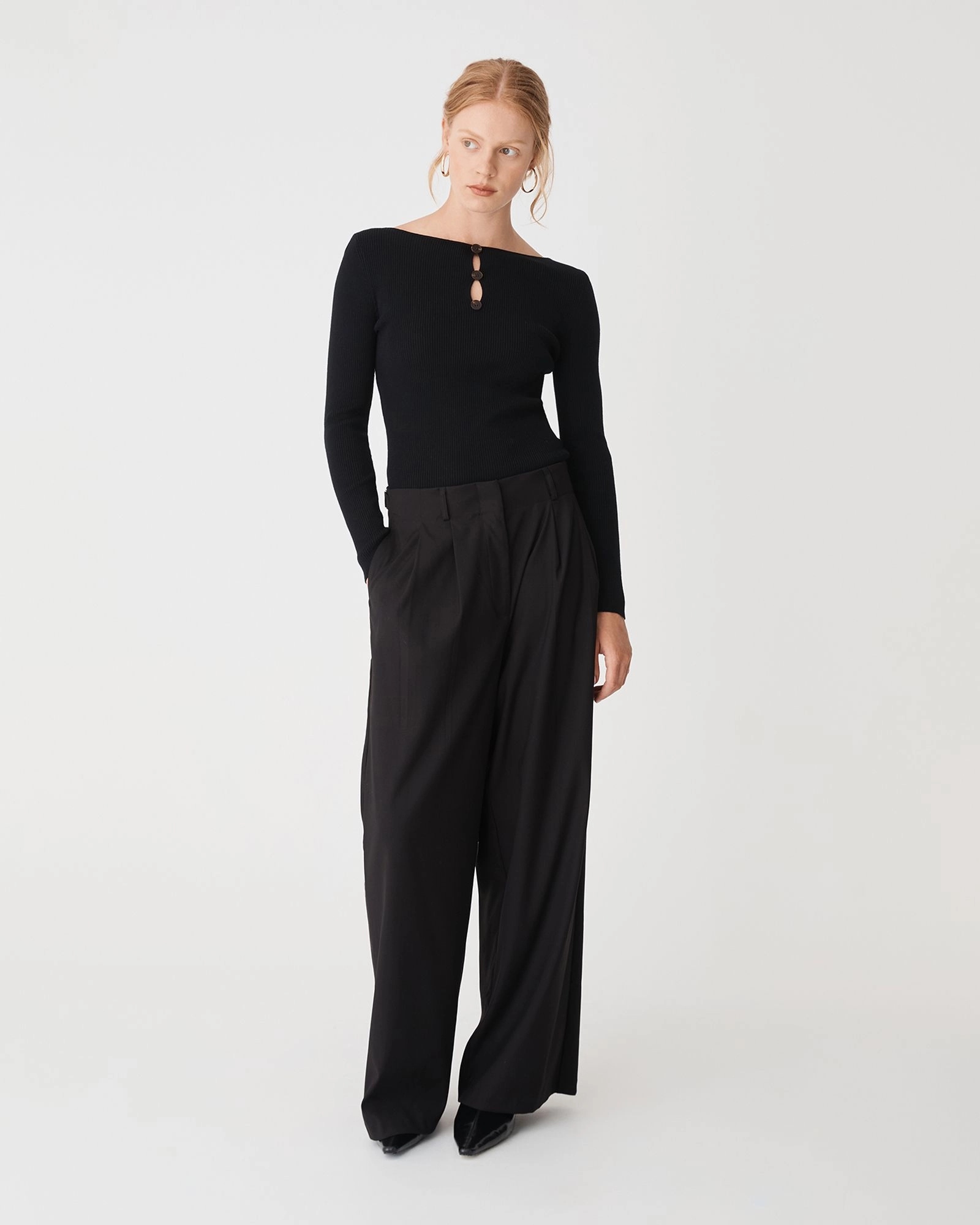 Forcast Clothing - Logan Button Keyhole Rib Knit