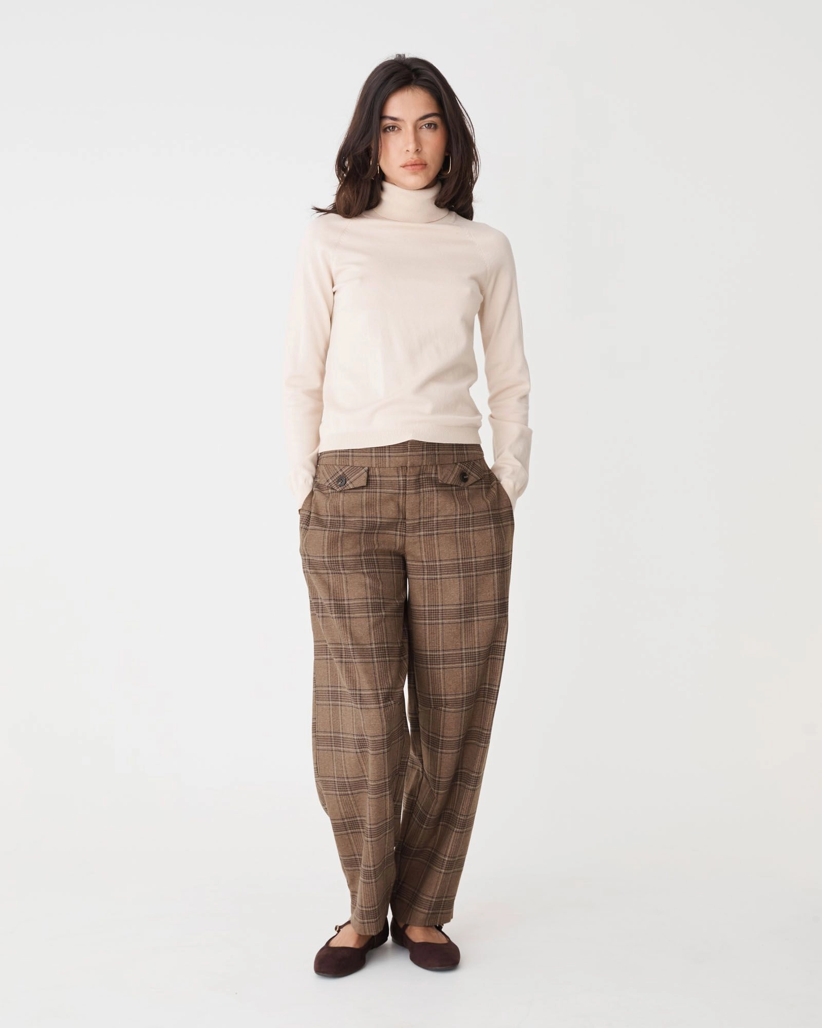 Forcast Clothing - Lani Barrel Leg Check Pants
