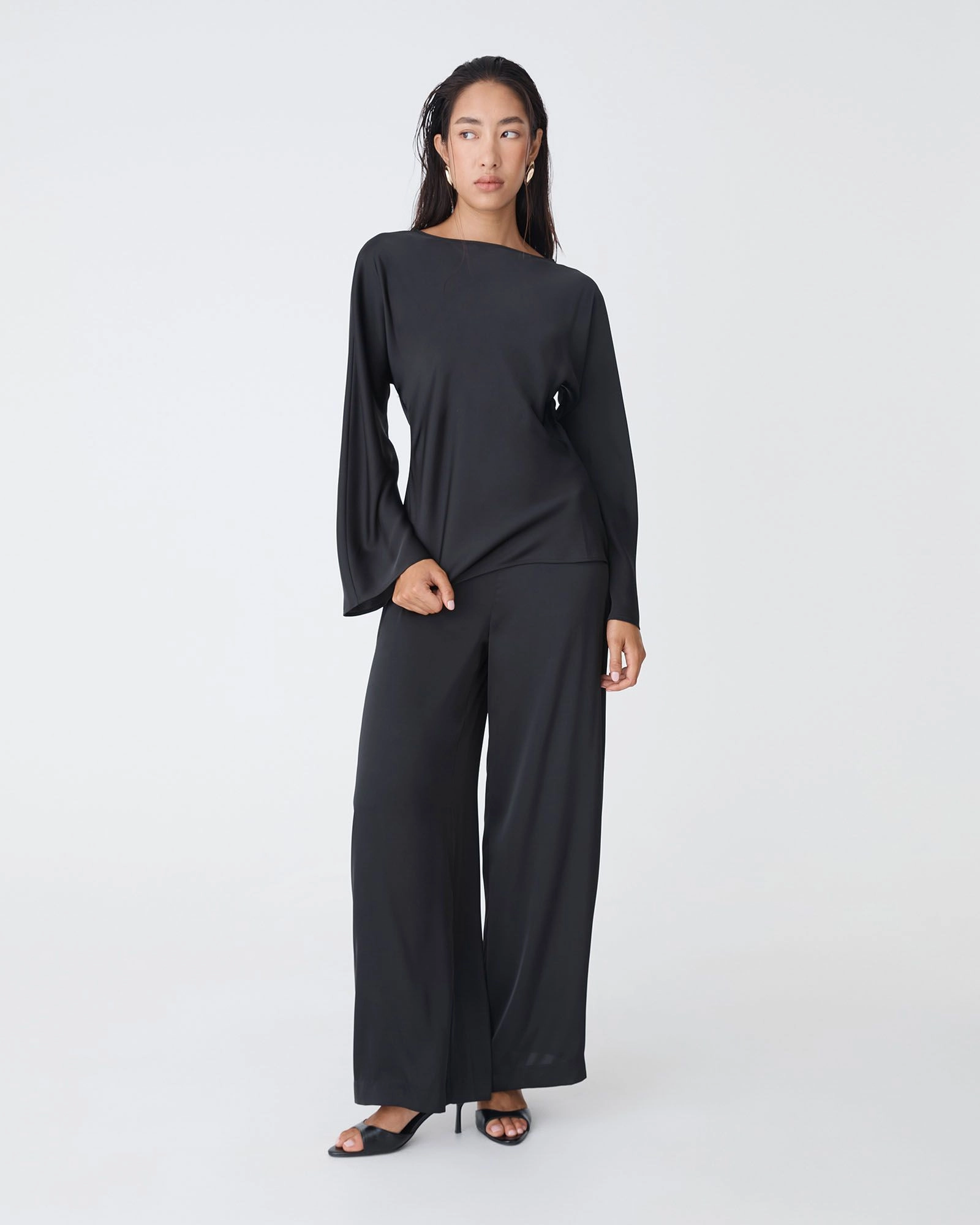 Forcast Clothing - Asma Satin Wide Leg Pants