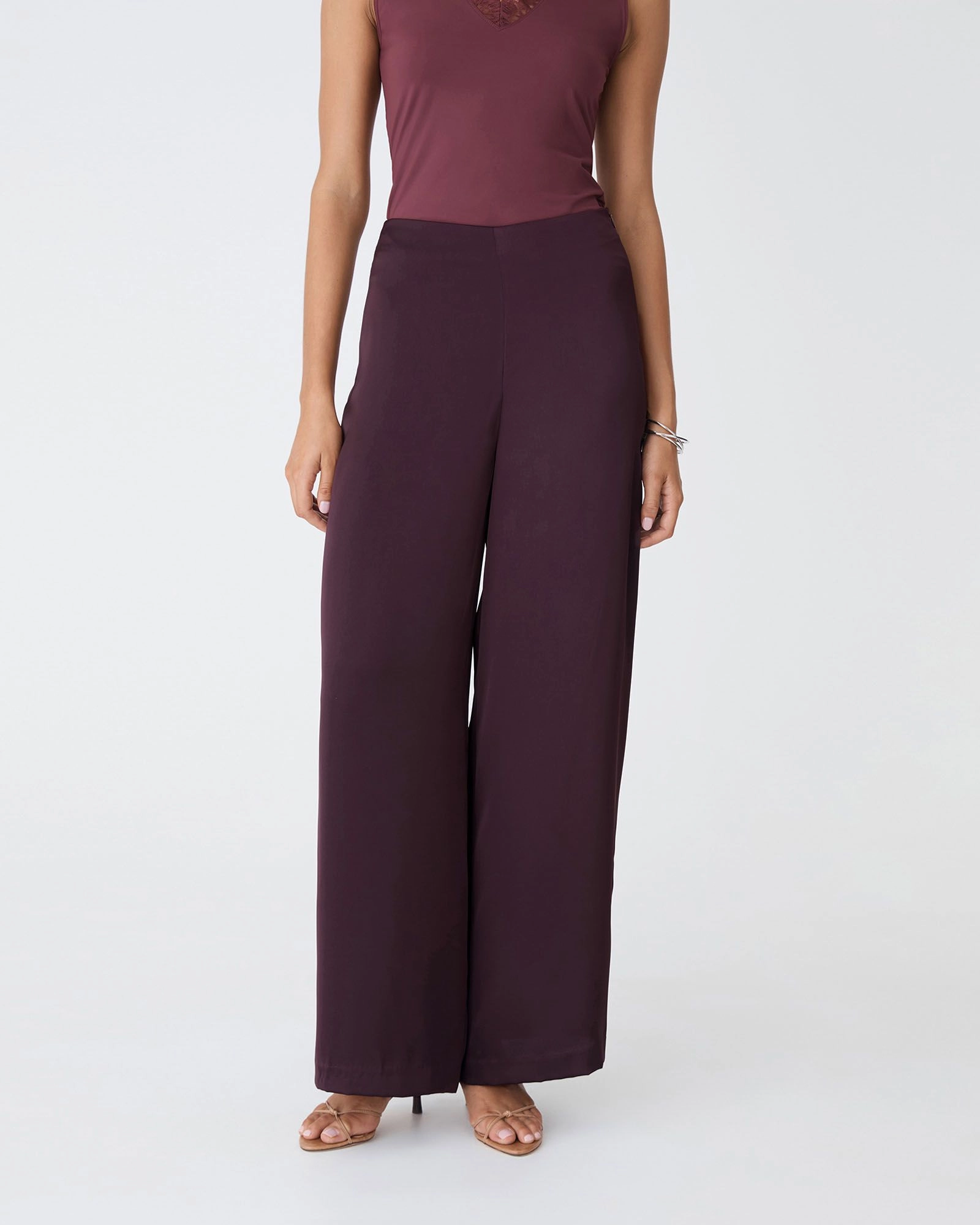 Forcast Clothing - Asma Satin Wide Leg Pants