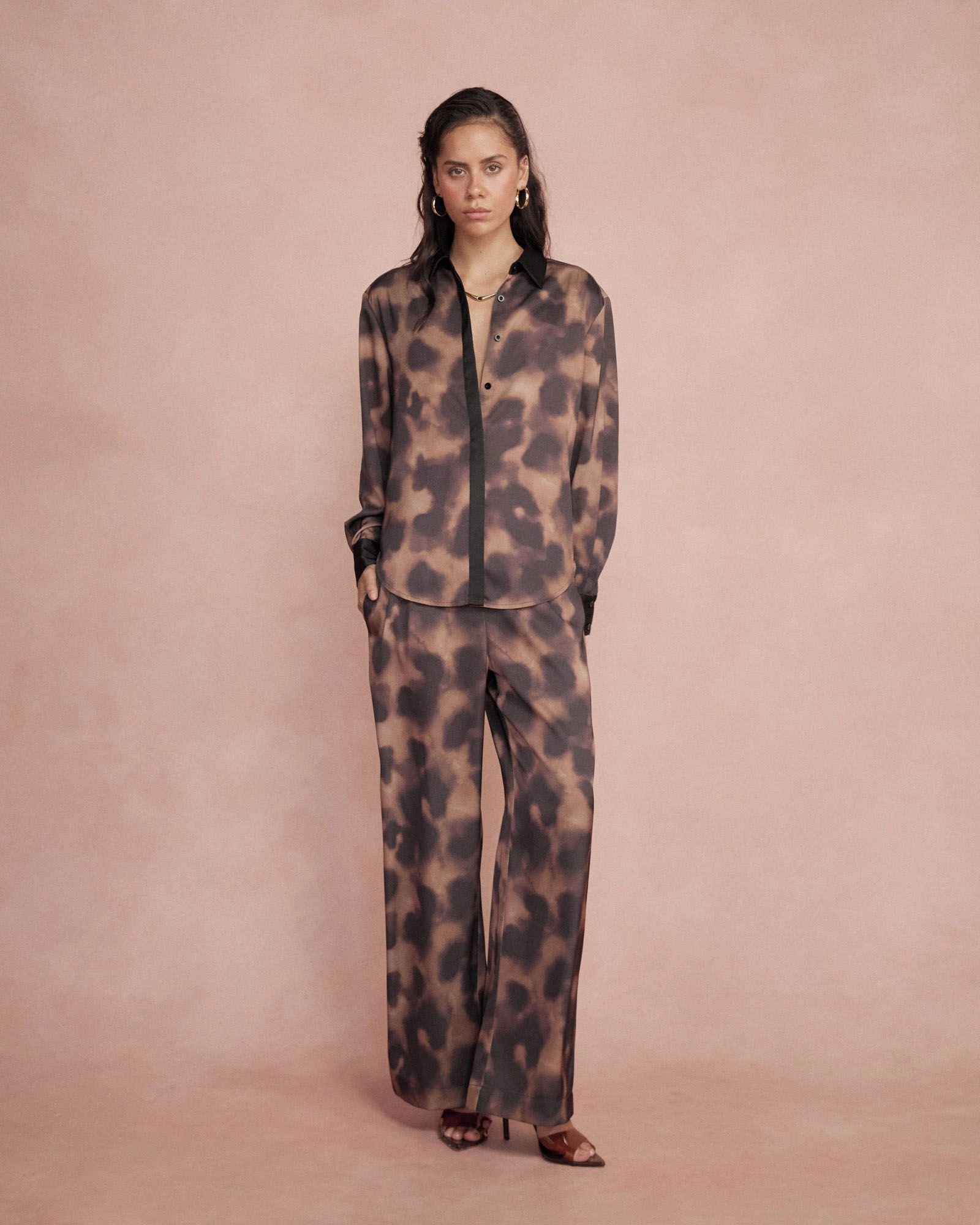 Forcast Clothing - Savanna Printed Satin Pants
