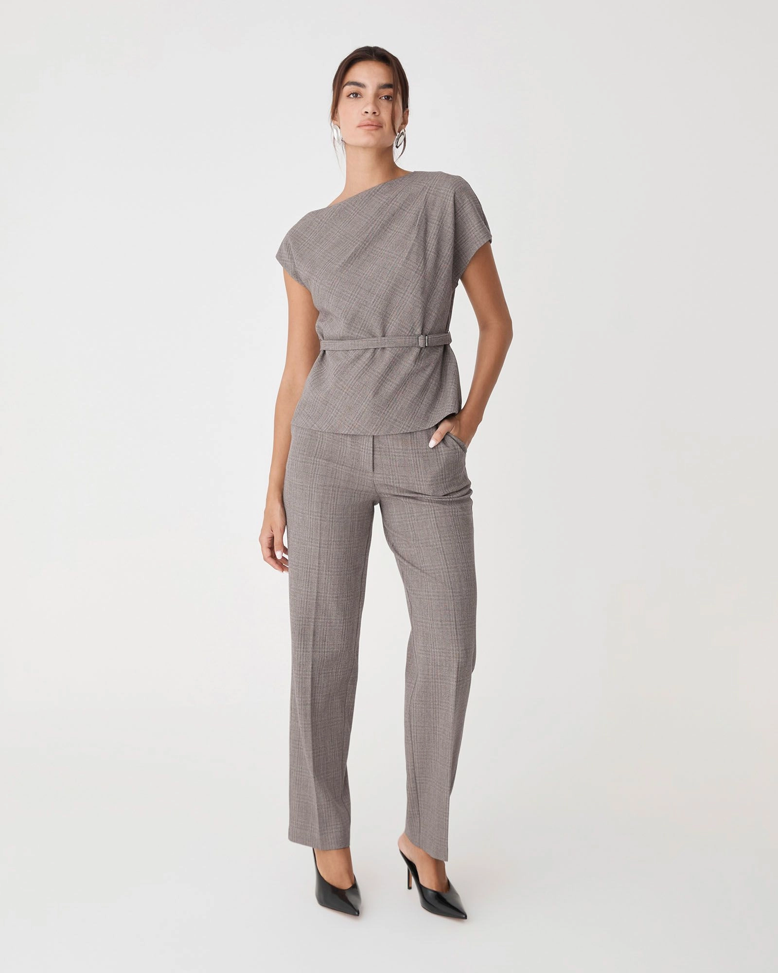 Forcast Clothing - Loretta Straight Check Pants