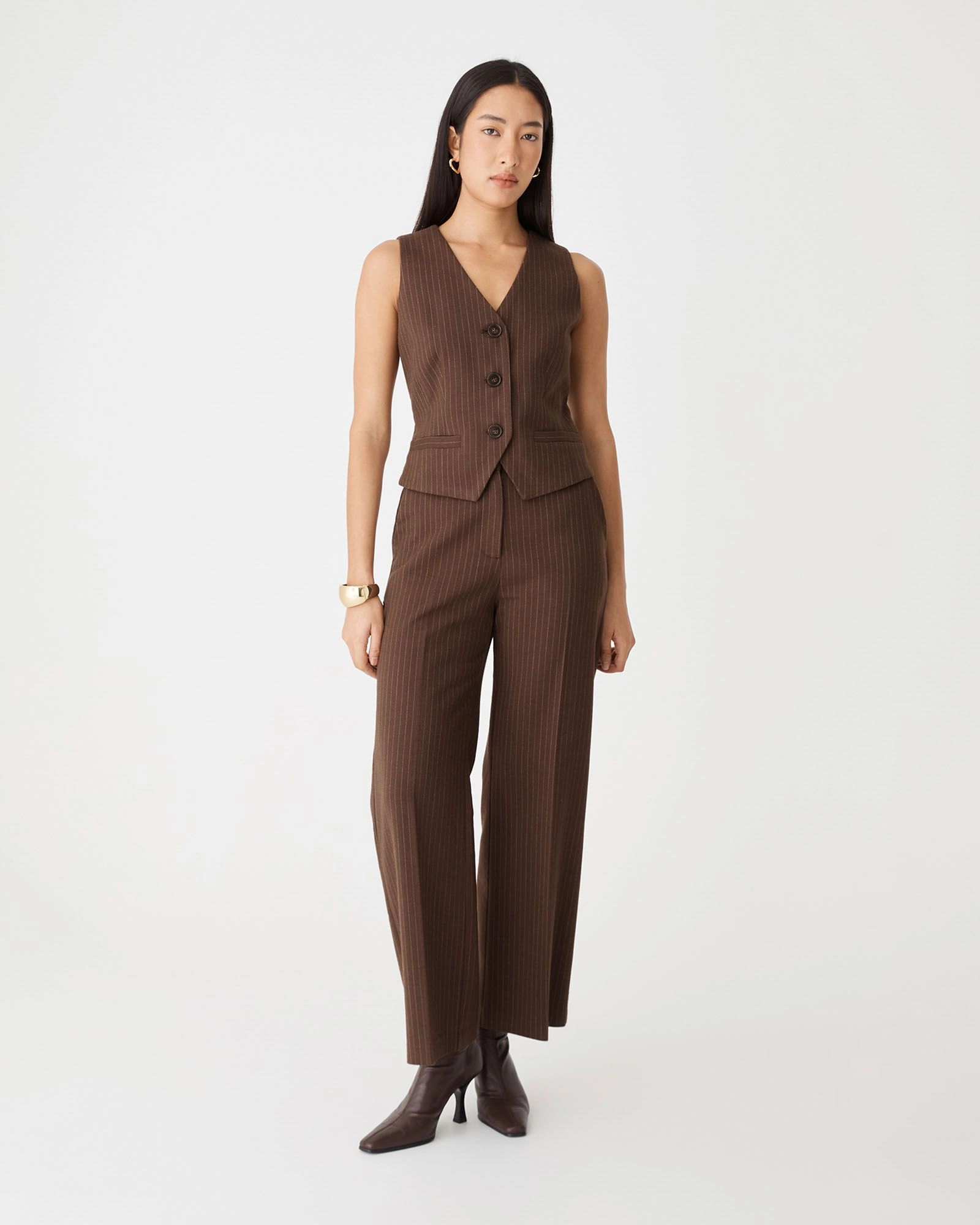 Forcast Clothing - Zara Pinstripe Tailored Pants