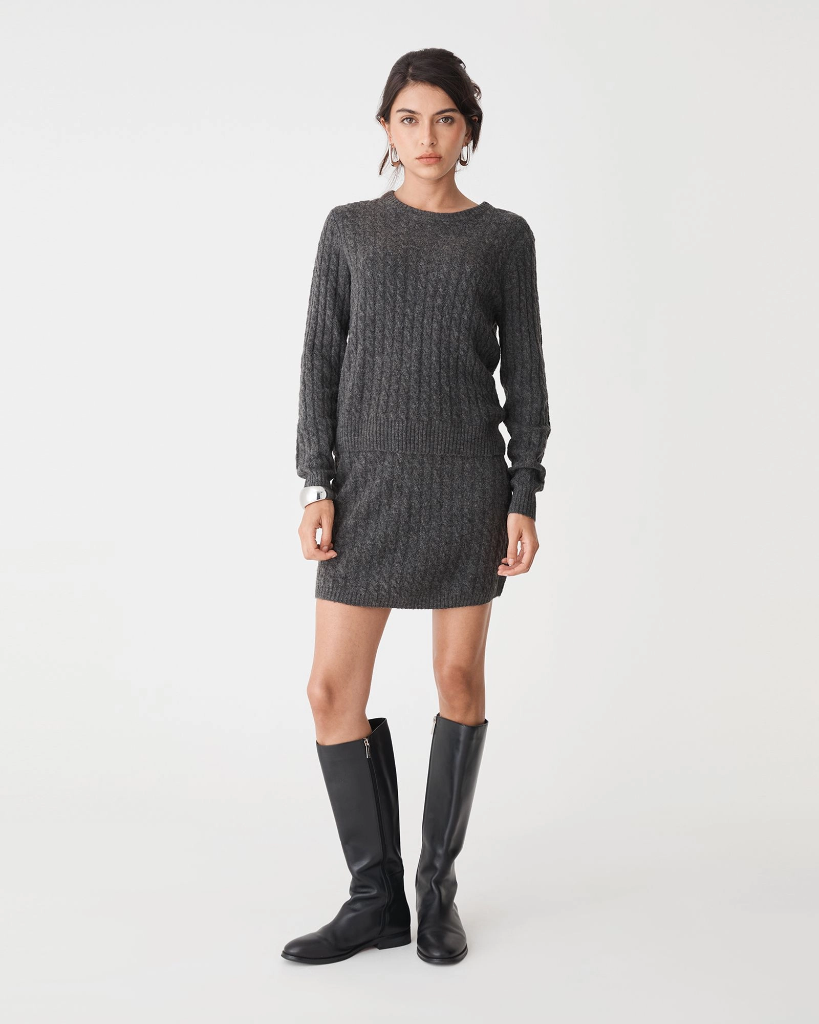 Forcast Clothing - Andie Cable Knit Mini Skirt