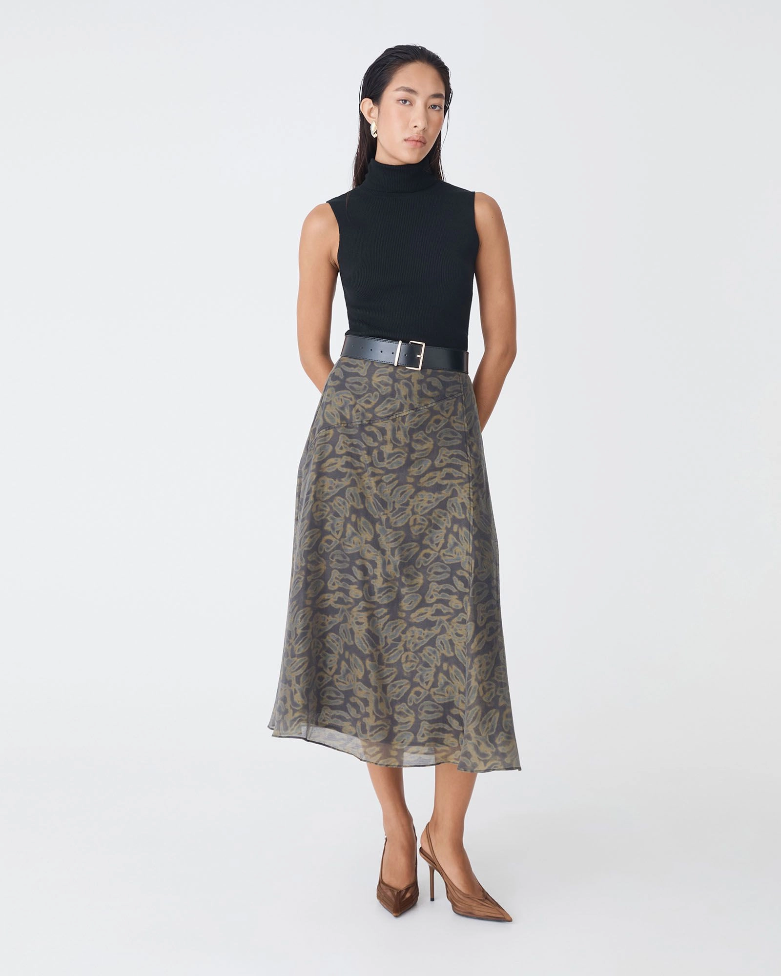 Forcast Clothing - Imogen Printed Panel Skirt