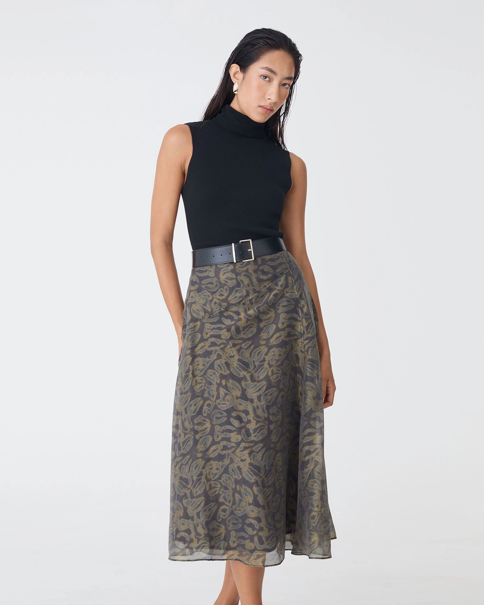 Forcast Clothing - Imogen Printed Panel Skirt