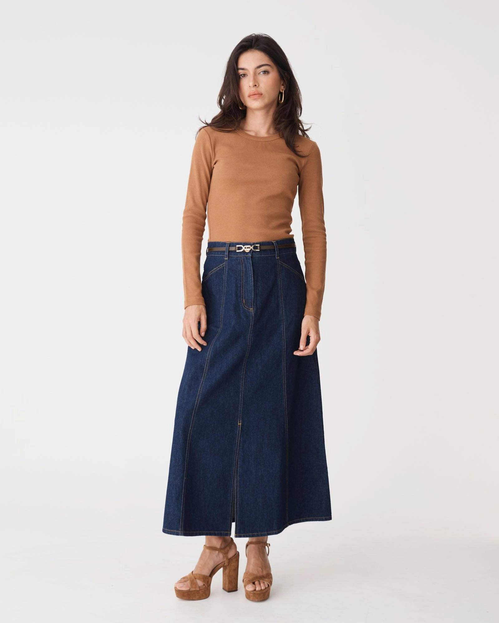 Forcast Clothing - Nancy Panelled Denim Skirt