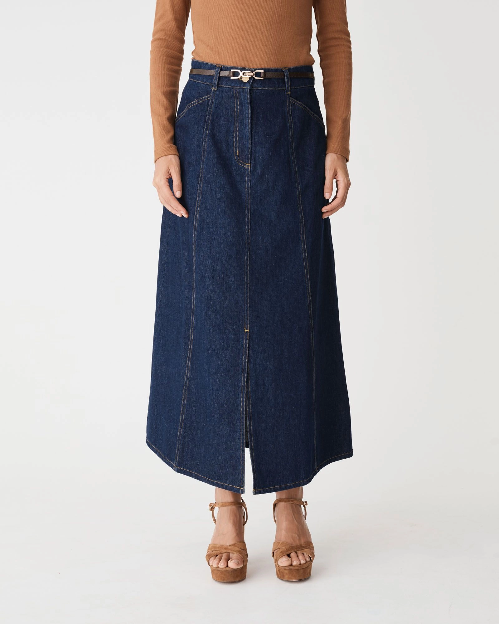 Forcast Clothing - Nancy Panelled Denim Skirt