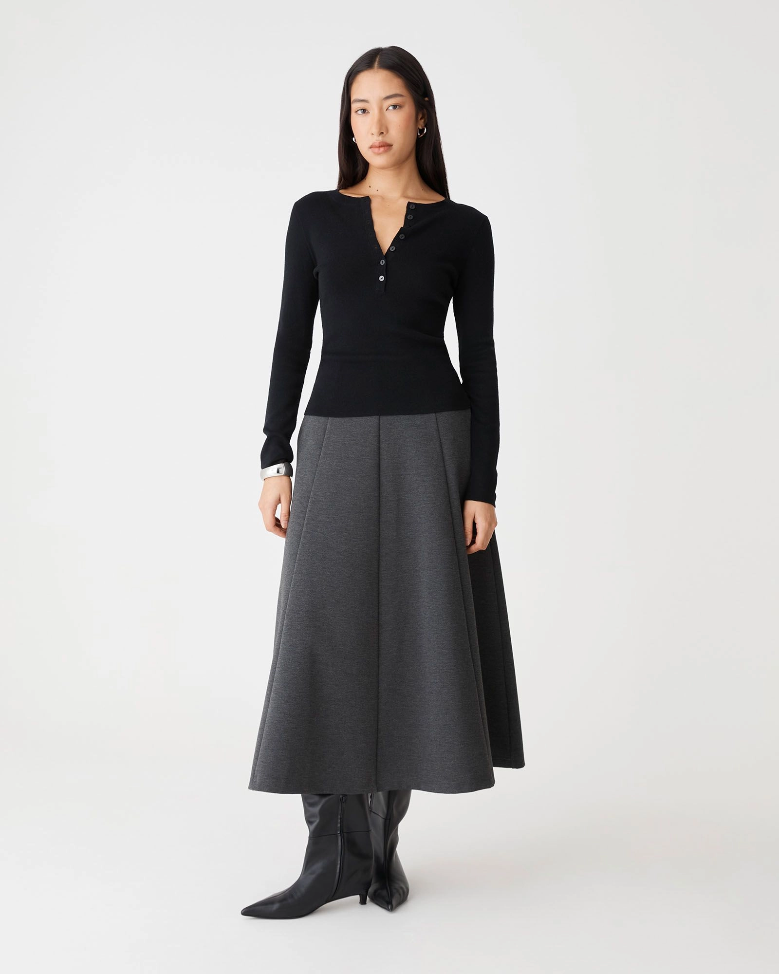 Forcast Clothing - Janice A-Line Ponte Skirt