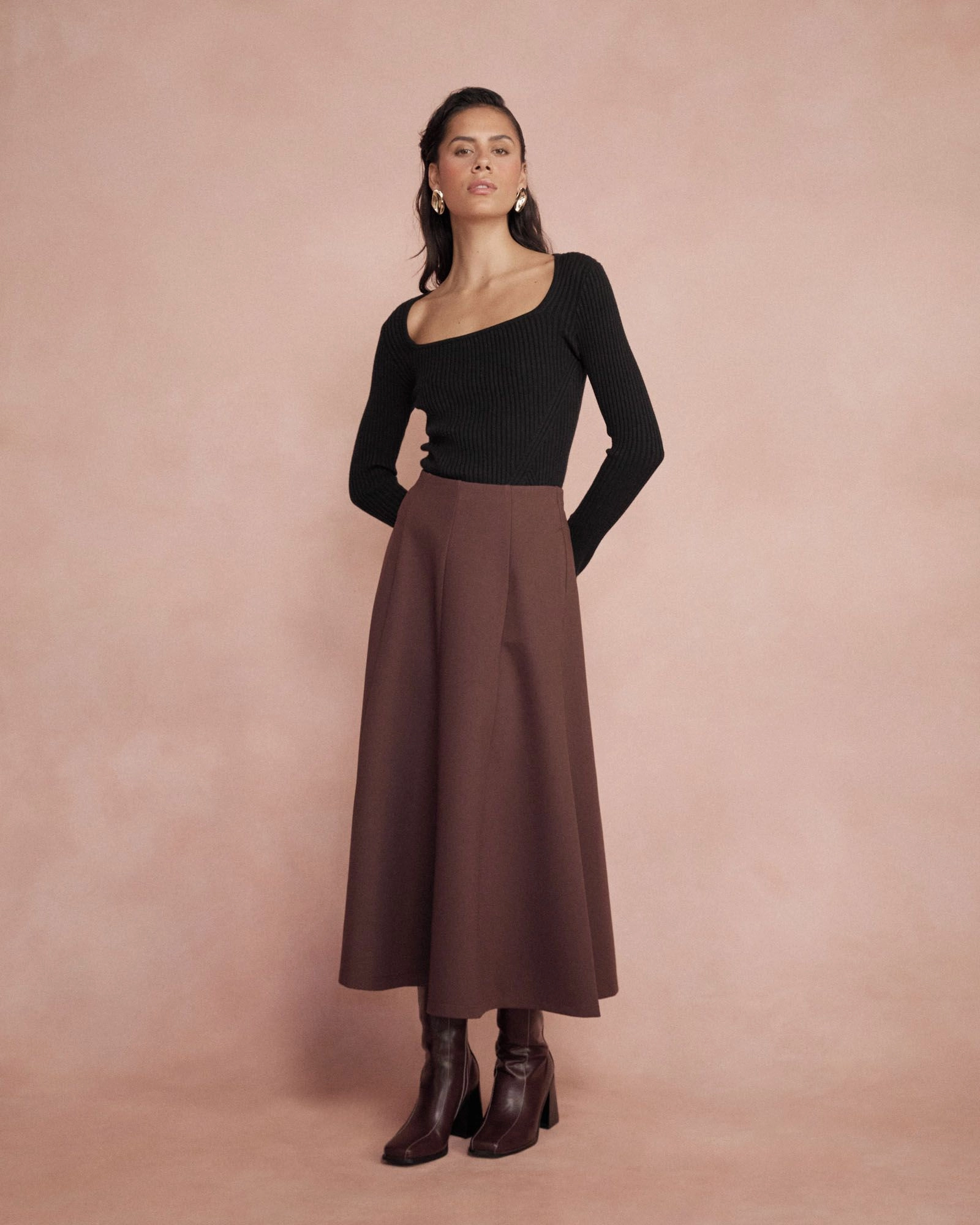 Forcast Clothing - Janice A-Line Ponte Skirt
