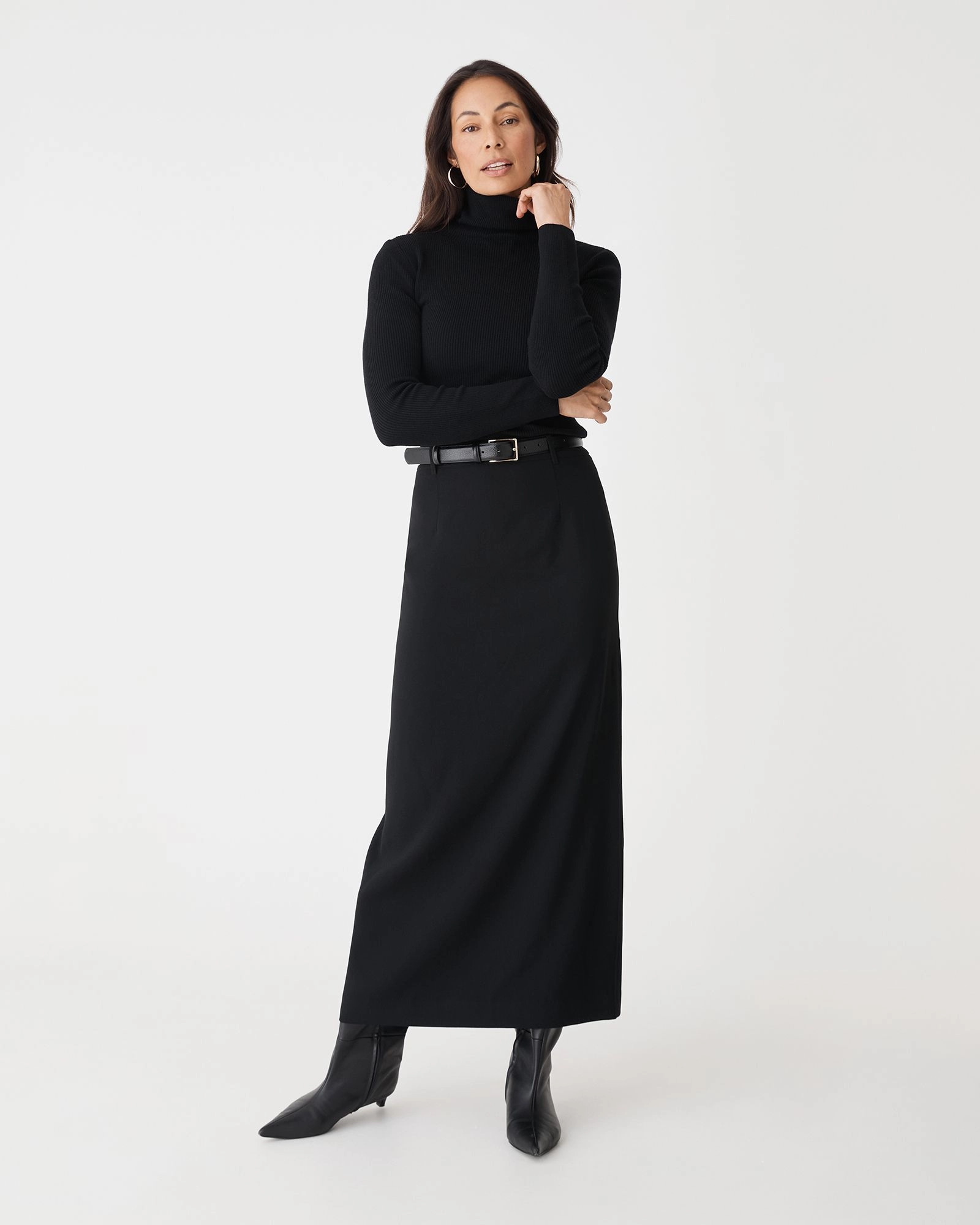Forcast Clothing - Kaitlyn Crepe Column Skirt