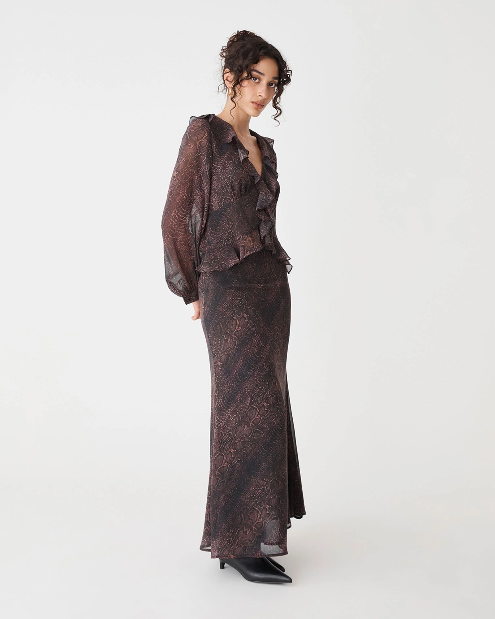 Forcast Clothing - Sonia Snake Maxi Skirt