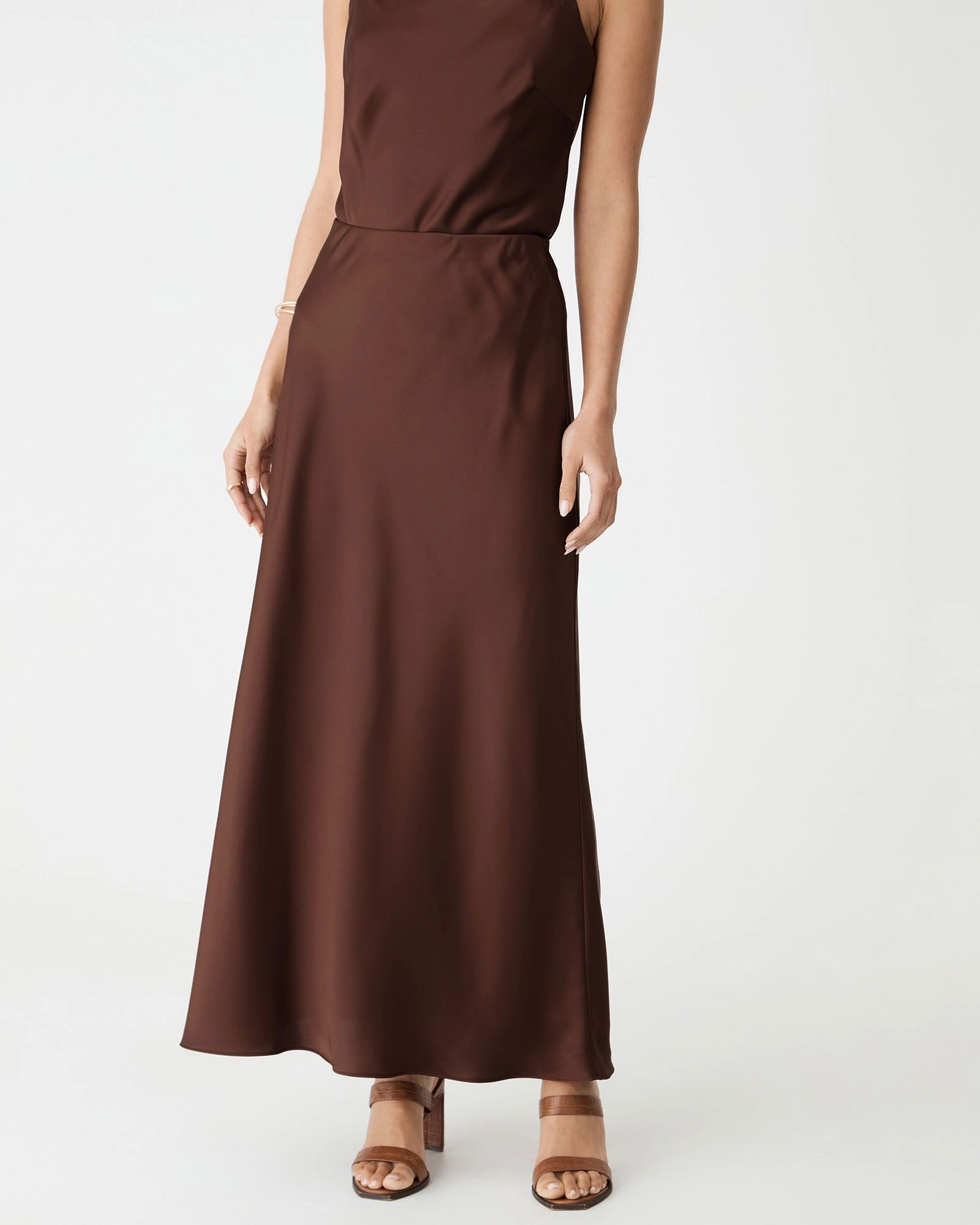 Forcast Clothing - Lindsay Bias Satin Skirt