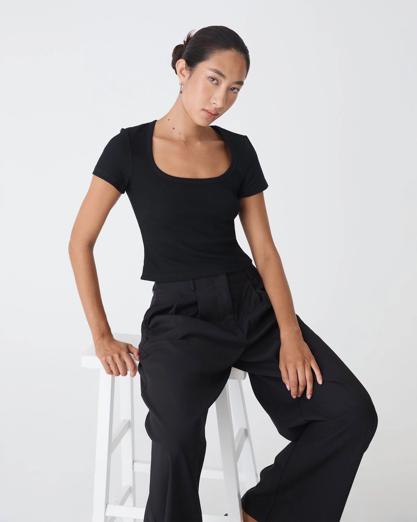 Forcast Clothing - Devon Scoop Neck Rib Tee