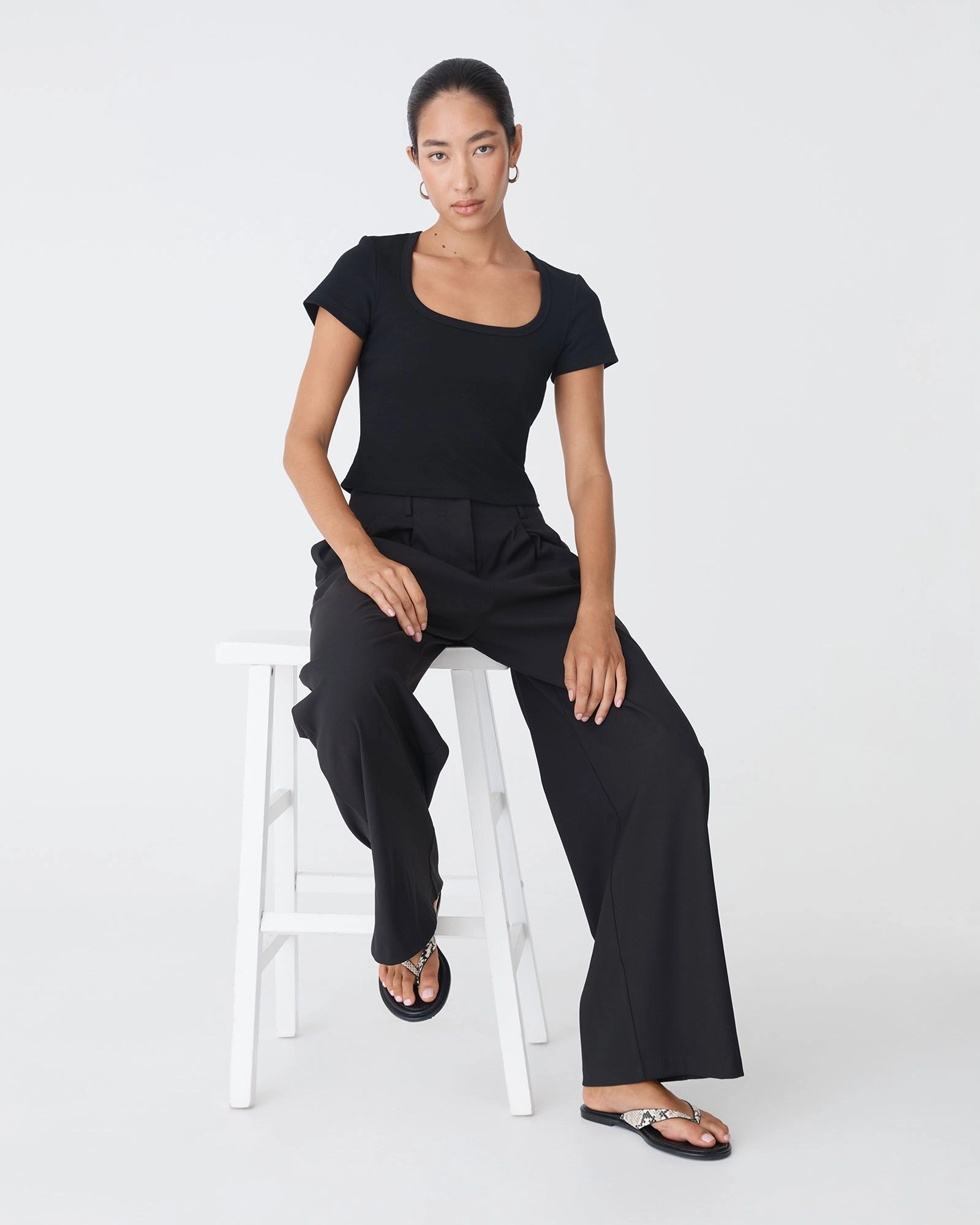 Forcast Clothing - Devon Scoop Neck Rib Tee