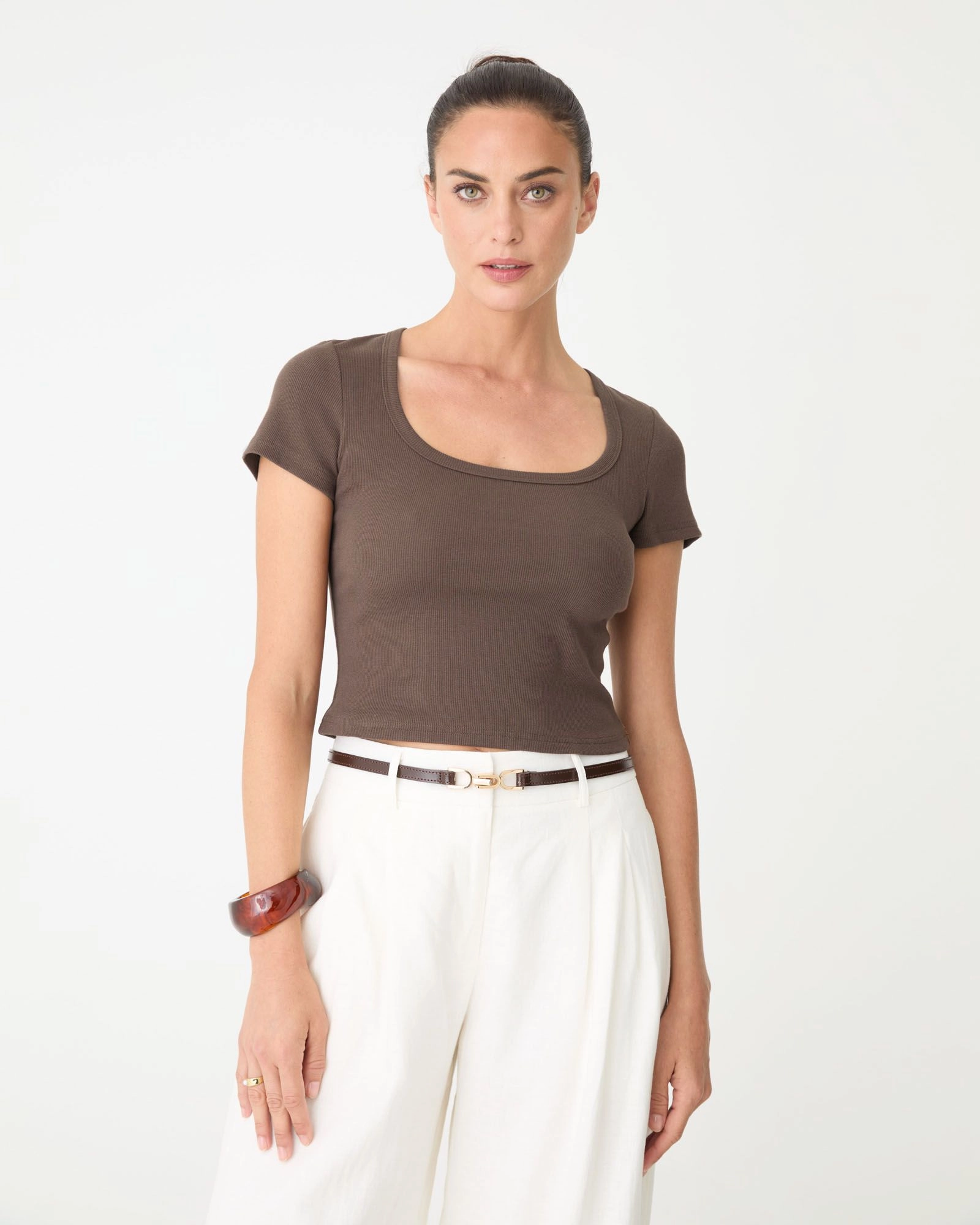 Forcast Clothing - Devon Scoop Neck Rib Tee