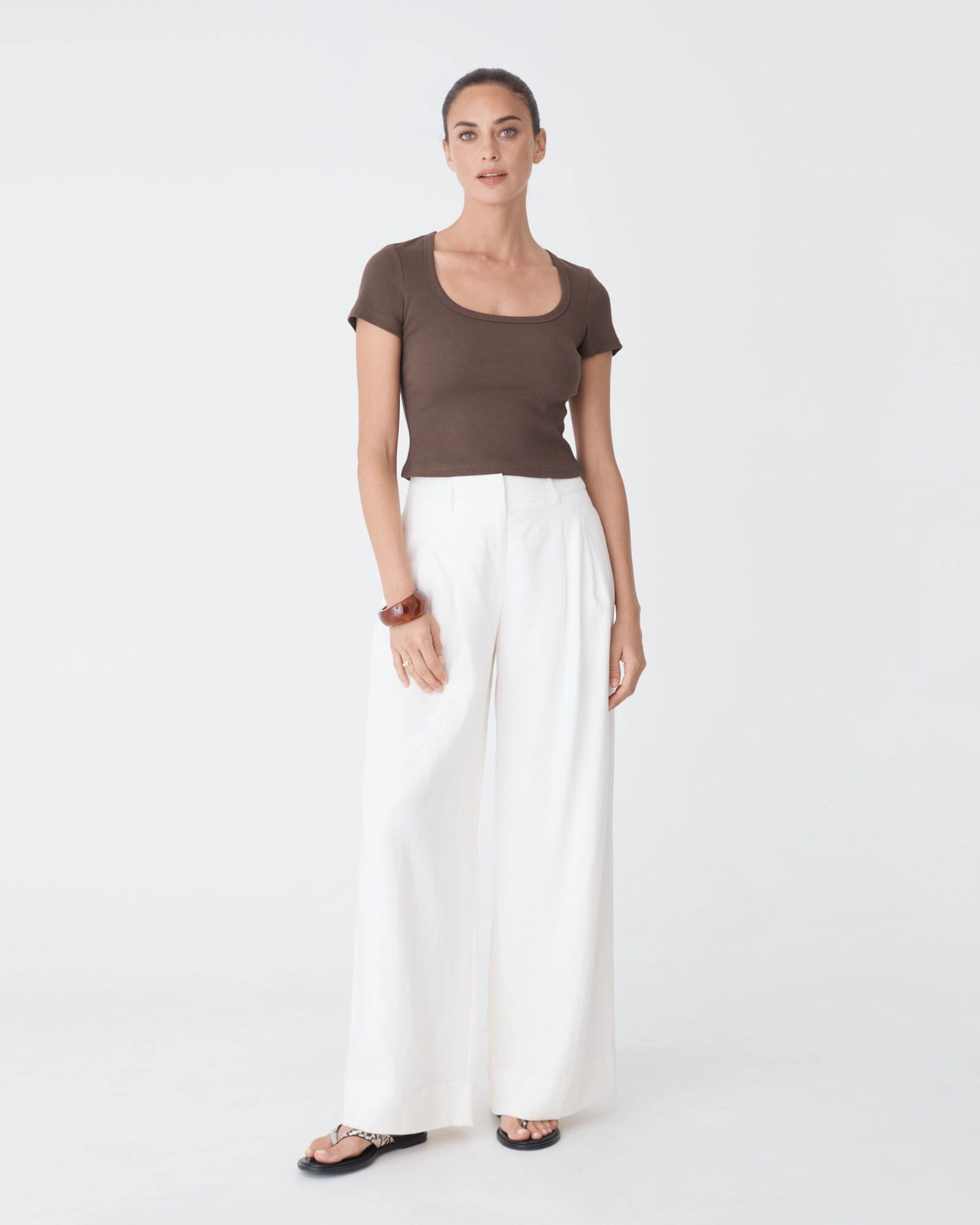 Forcast Clothing - Devon Scoop Neck Rib Tee