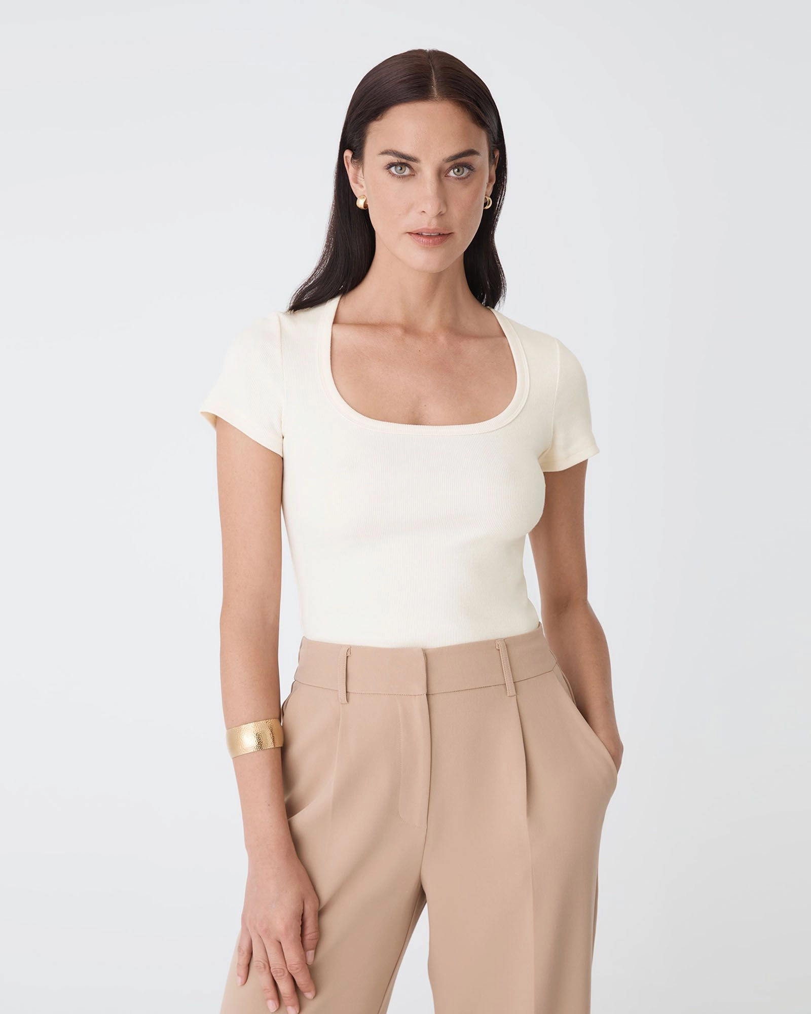 Forcast Clothing - Devon Scoop Neck Rib Tee