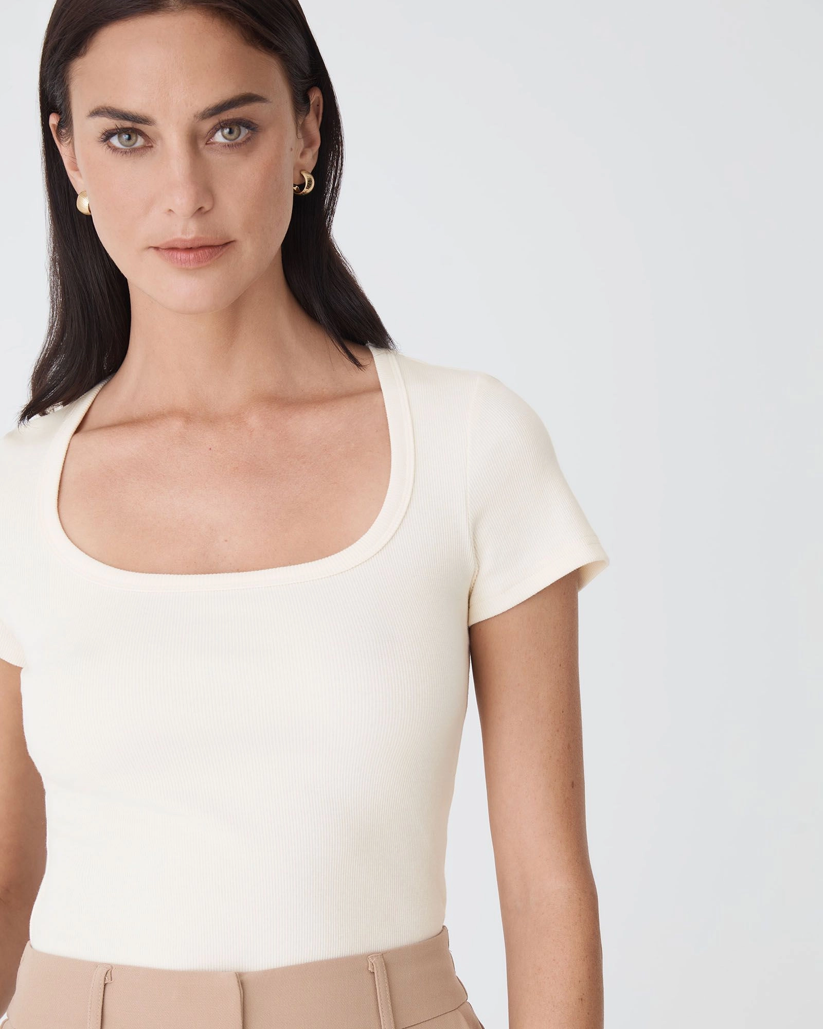 Forcast Clothing - Devon Scoop Neck Rib Tee