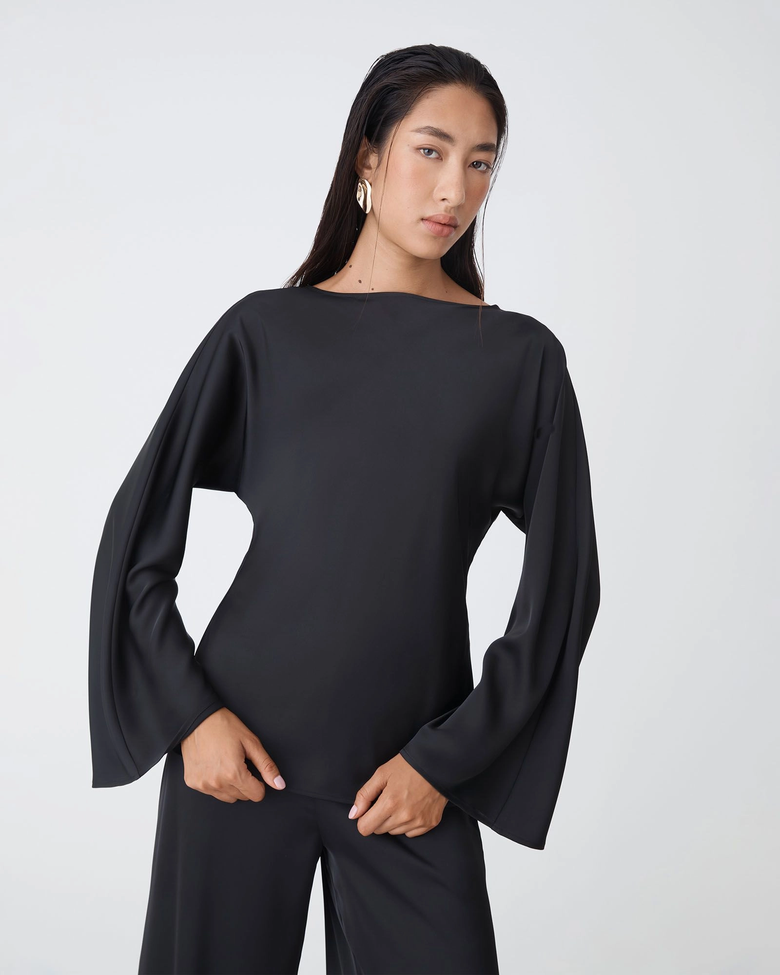 Forcast Clothing - Asma Satin Bias Cut Top