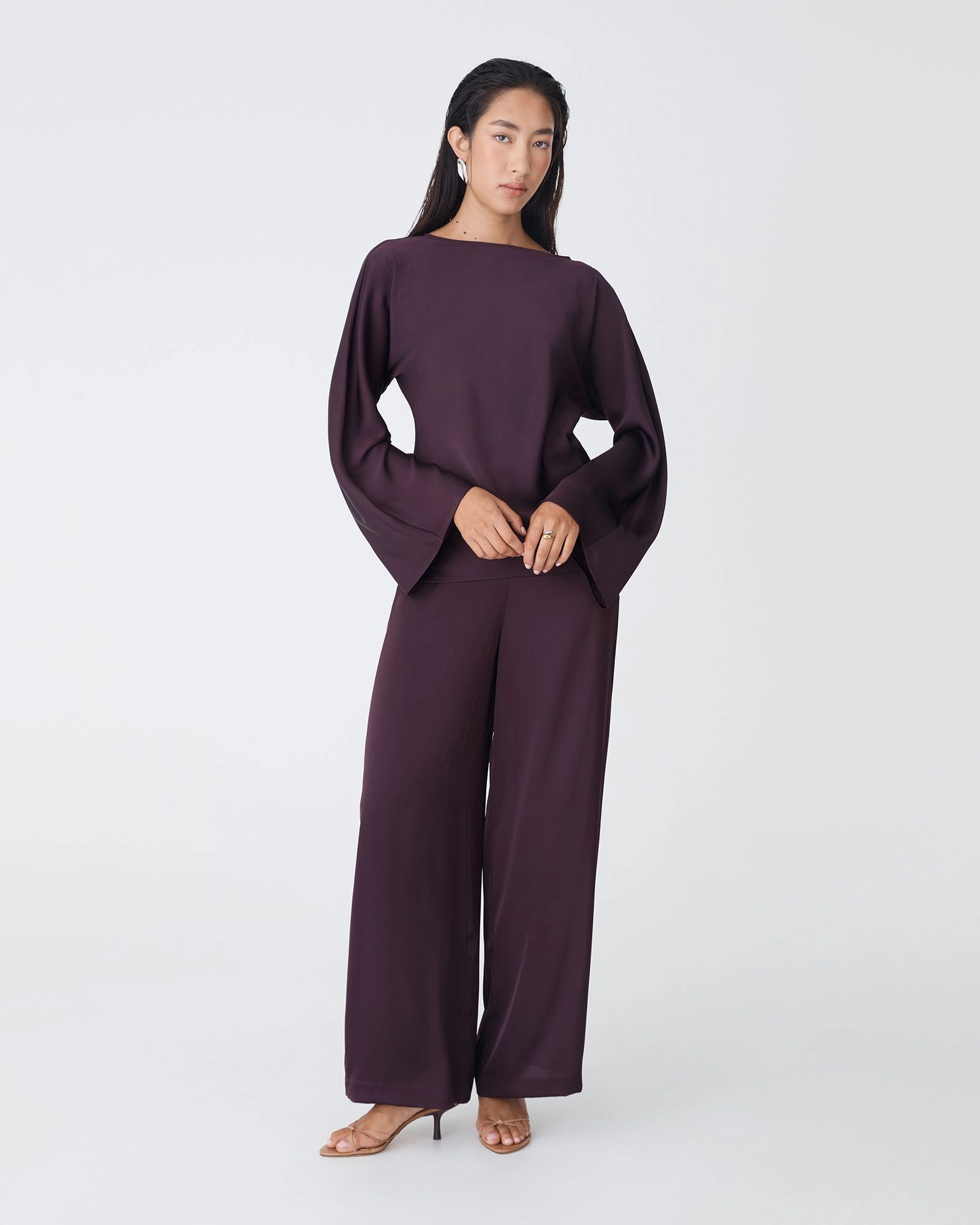 Forcast Clothing - Asma Satin Bias Cut Top