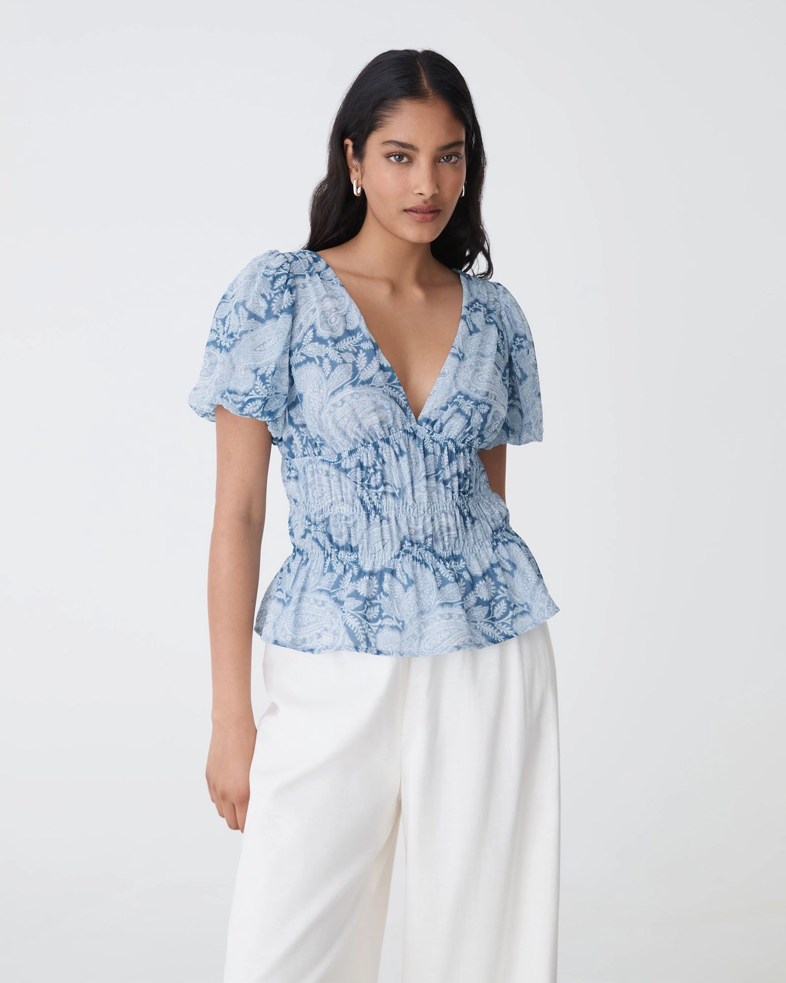 Forcast Clothing - Angie Elastic Waist Top