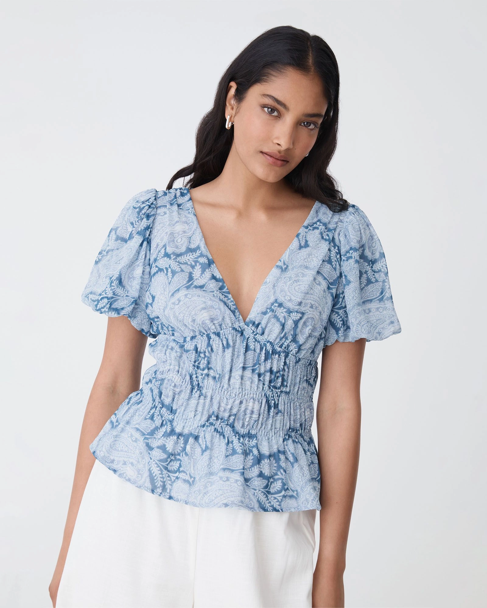 Forcast Clothing - Angie Elastic Waist Top