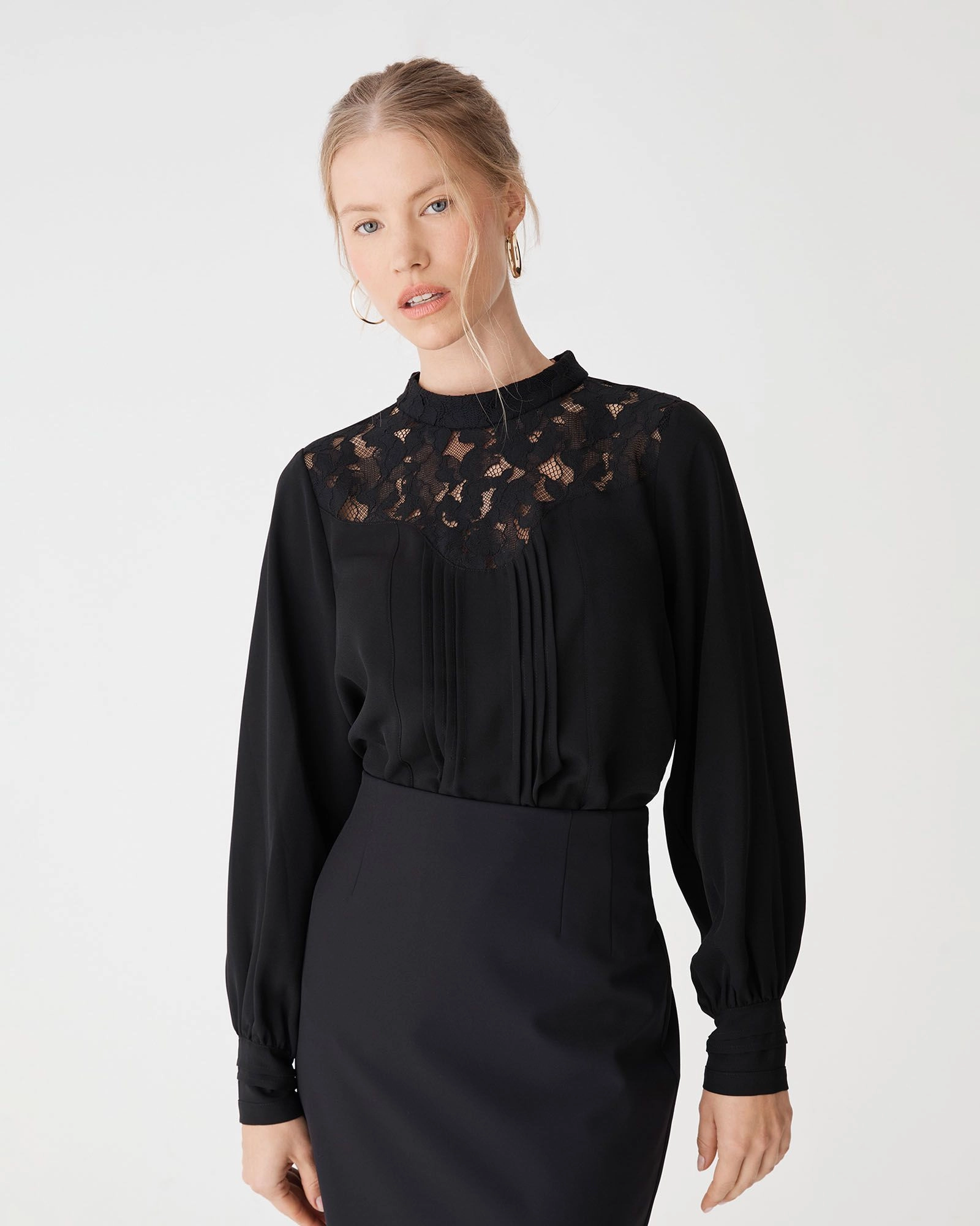 Forcast Clothing - Fiora Lace Yoke Blouse