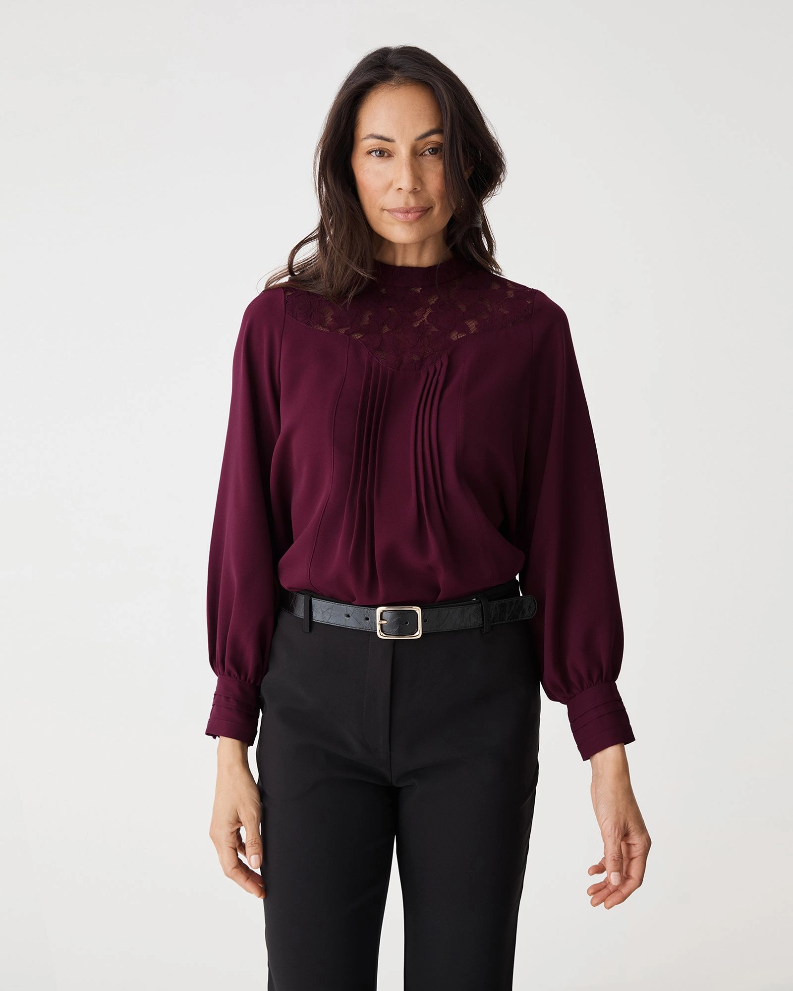Forcast Clothing - Fiora Lace Yoke Blouse