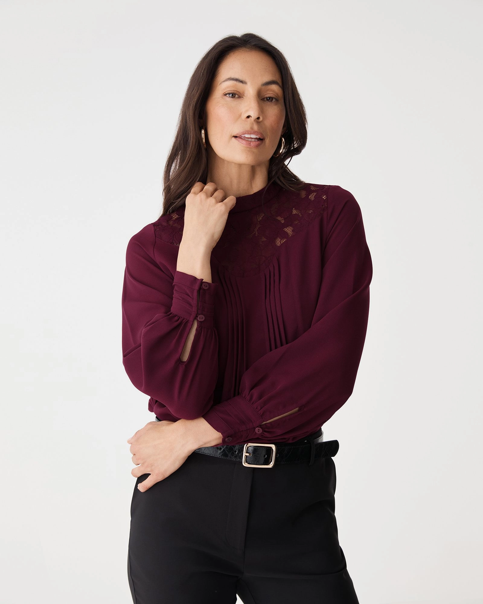 Forcast Clothing - Fiora Lace Yoke Blouse