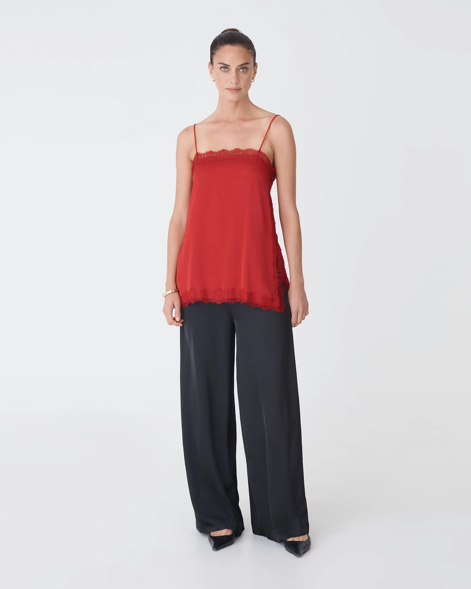 Forcast Clothing - Cleo Lace Trim Satin Camisole