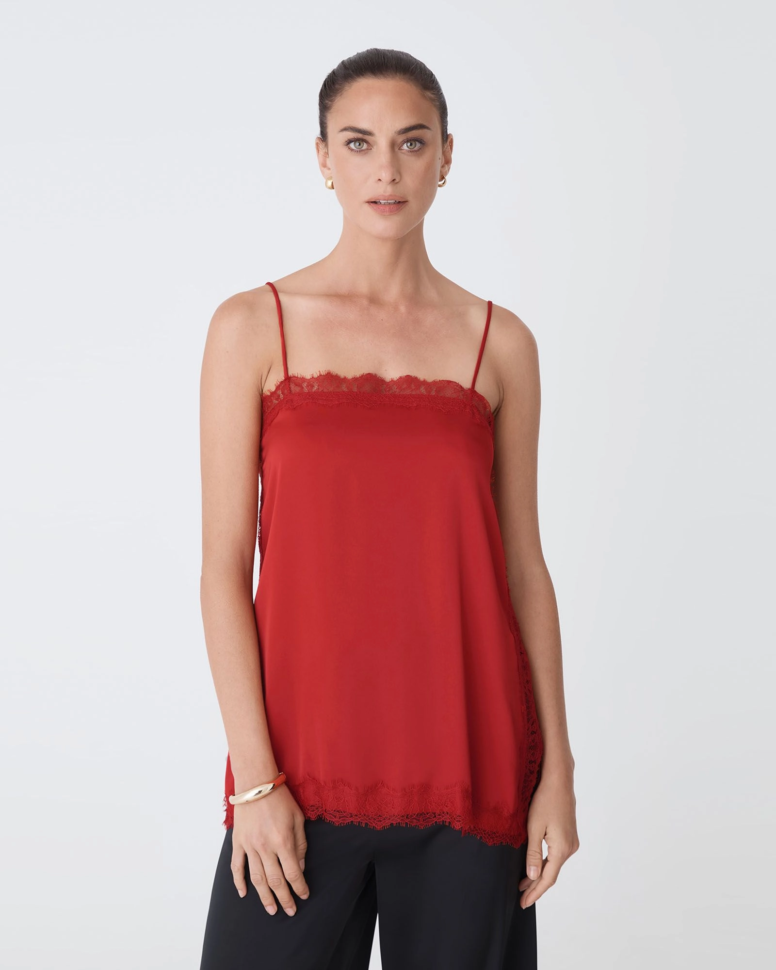 Forcast Clothing - Cleo Lace Trim Satin Camisole