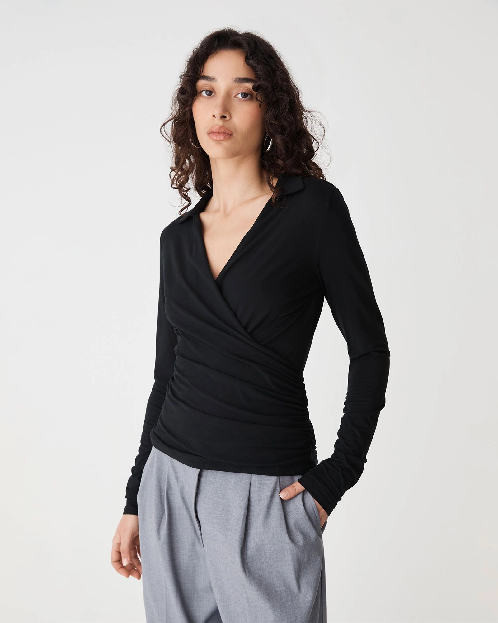 Forcast Clothing - Solene Bamboo Wrap Top