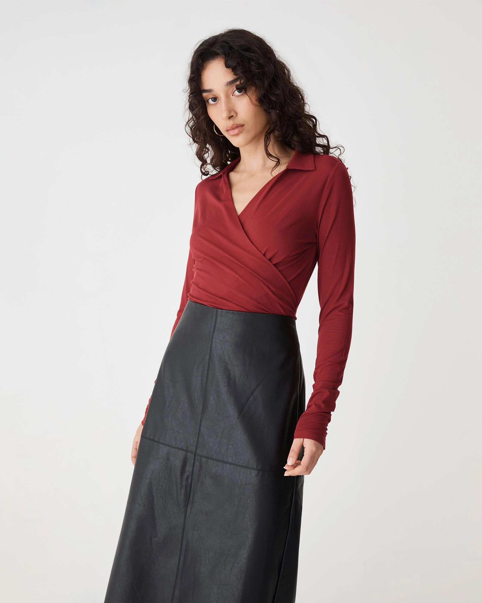 Forcast Clothing - Solene Bamboo Wrap Top